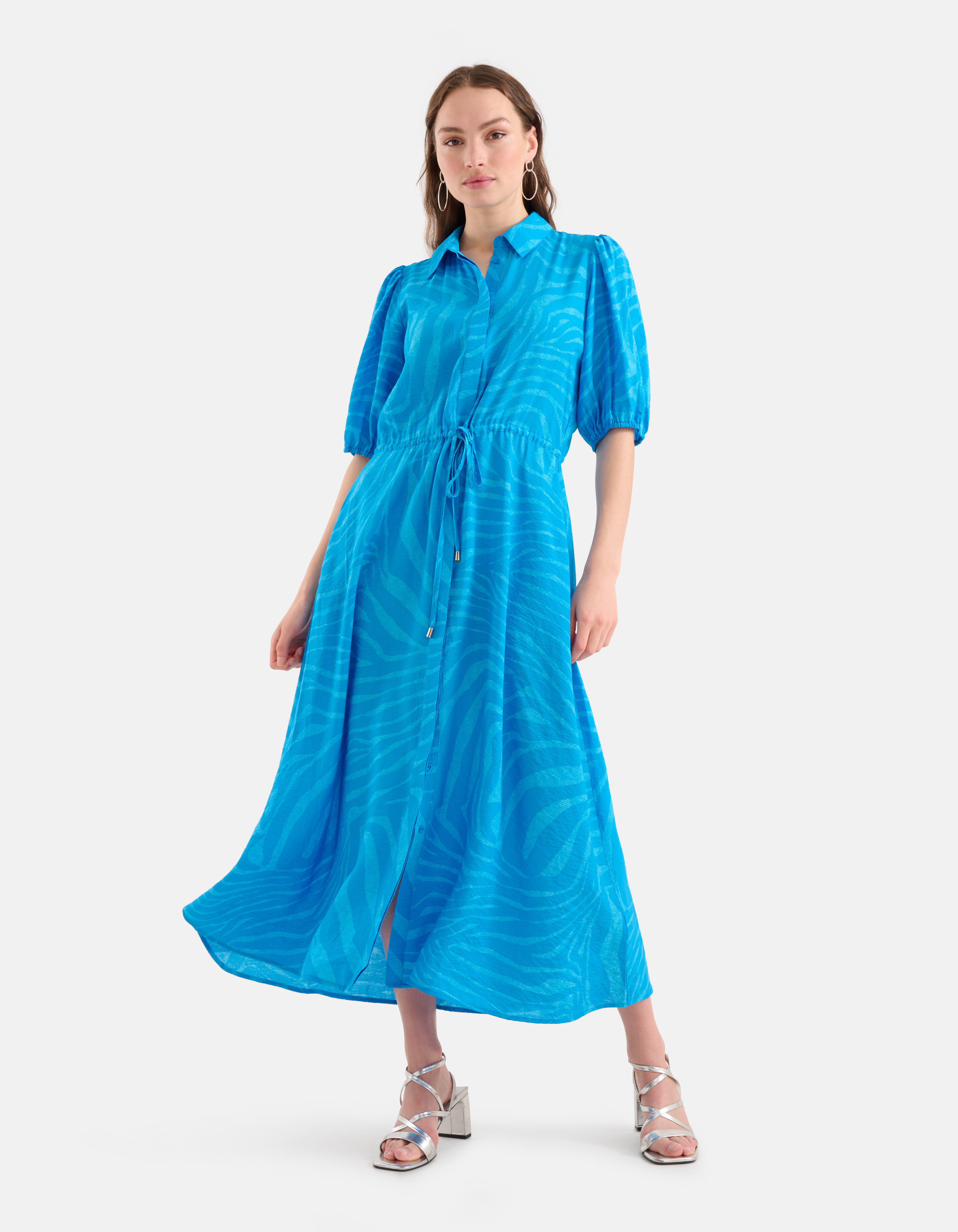 Zebra Print Maxikleid Blau SHOEBY WOMEN