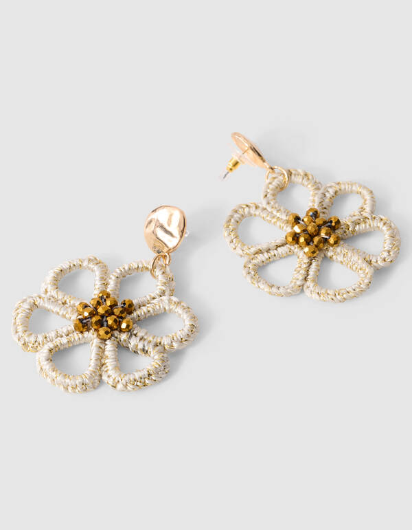 Kleine Blumenohrringe Gebrochenes Wei&szlig; SHOEBY ACCESSOIRES