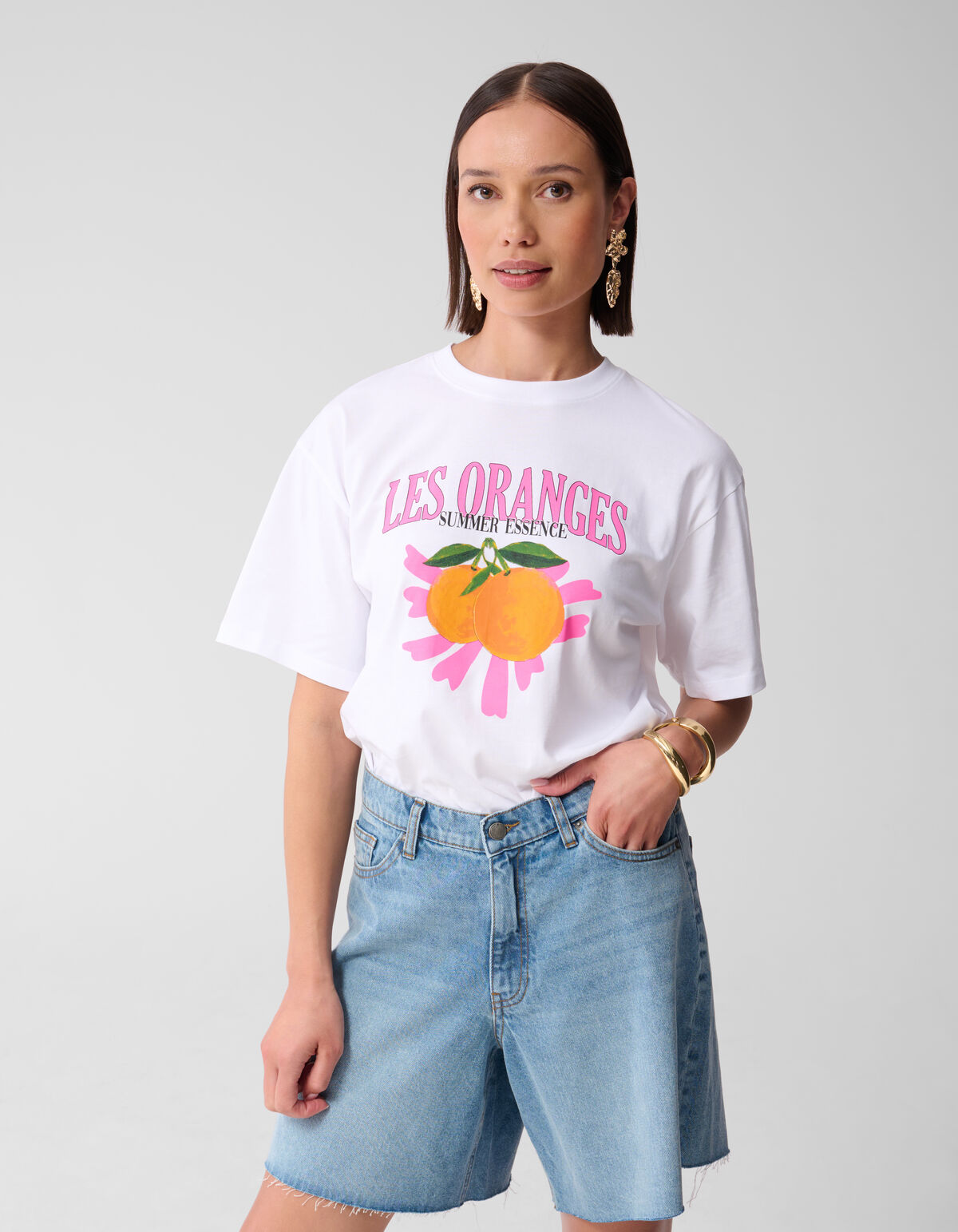 Oversized Les Oranges T-Shirt White SHOEBY WOMEN