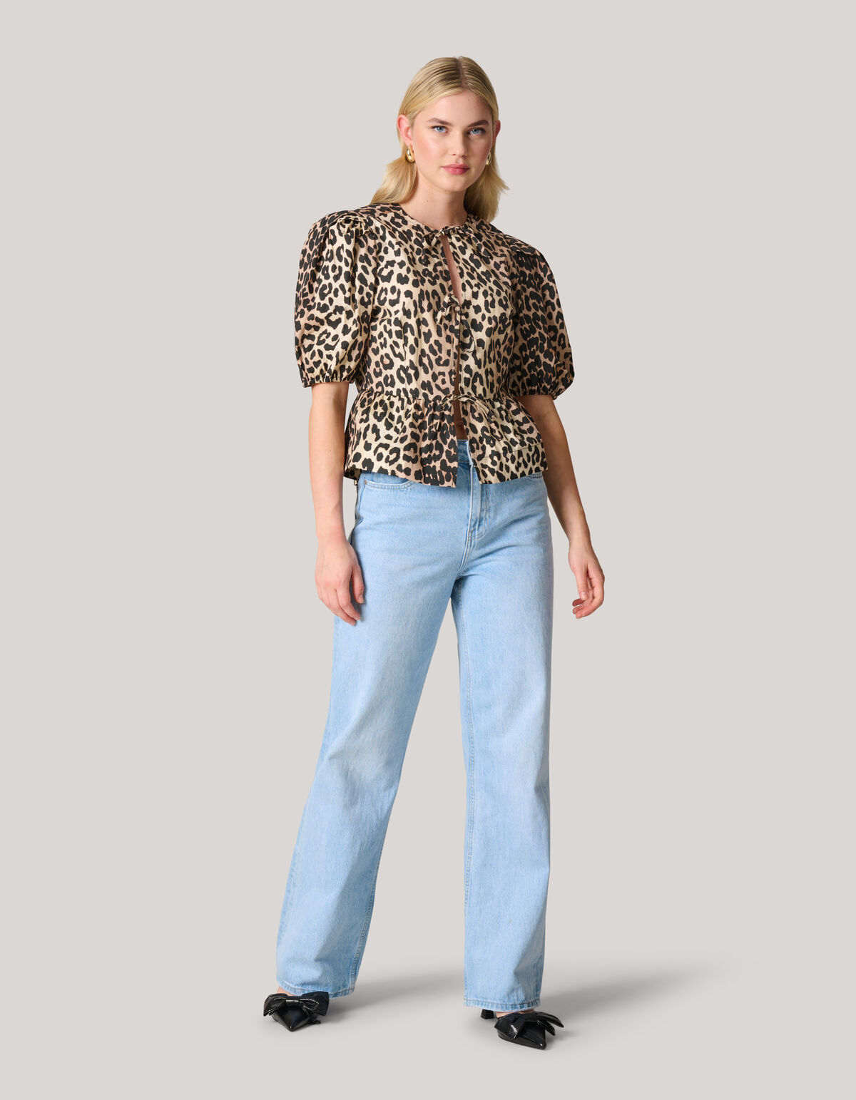 Leoparden-Schleifen-Top SHOEBY WOMEN