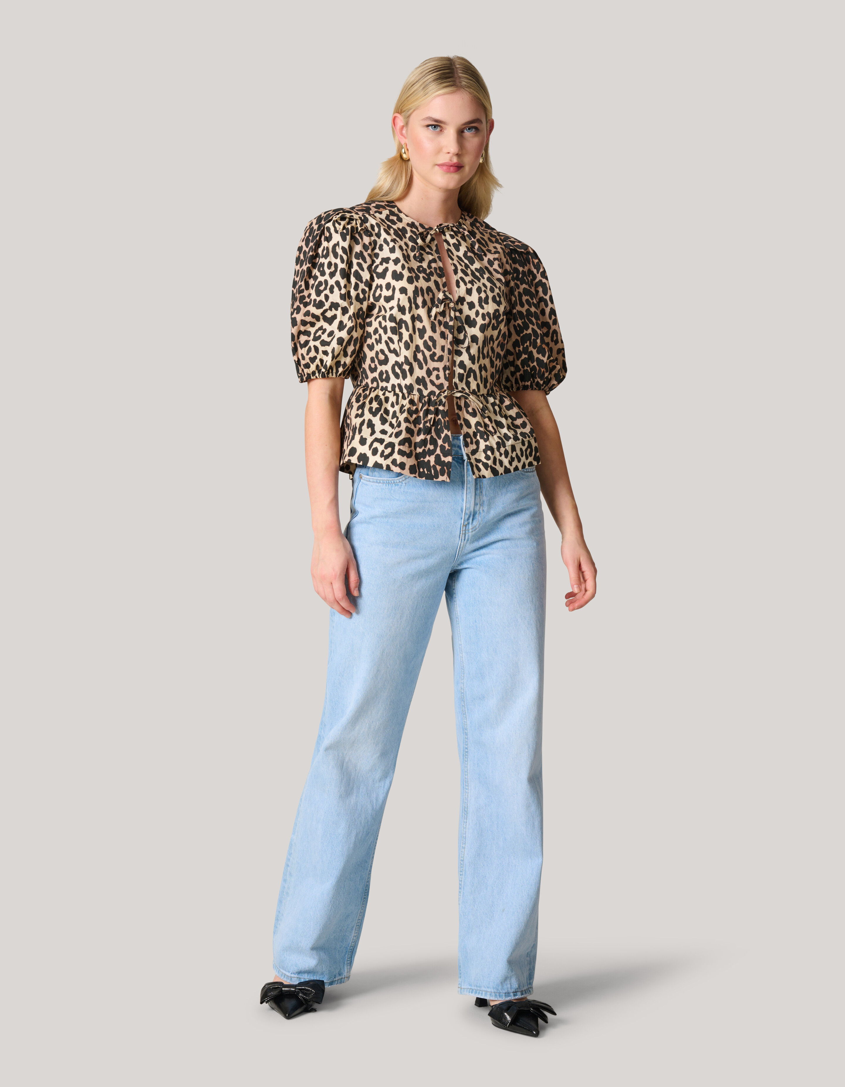 Leoparden-Schleifen-Top SHOEBY WOMEN