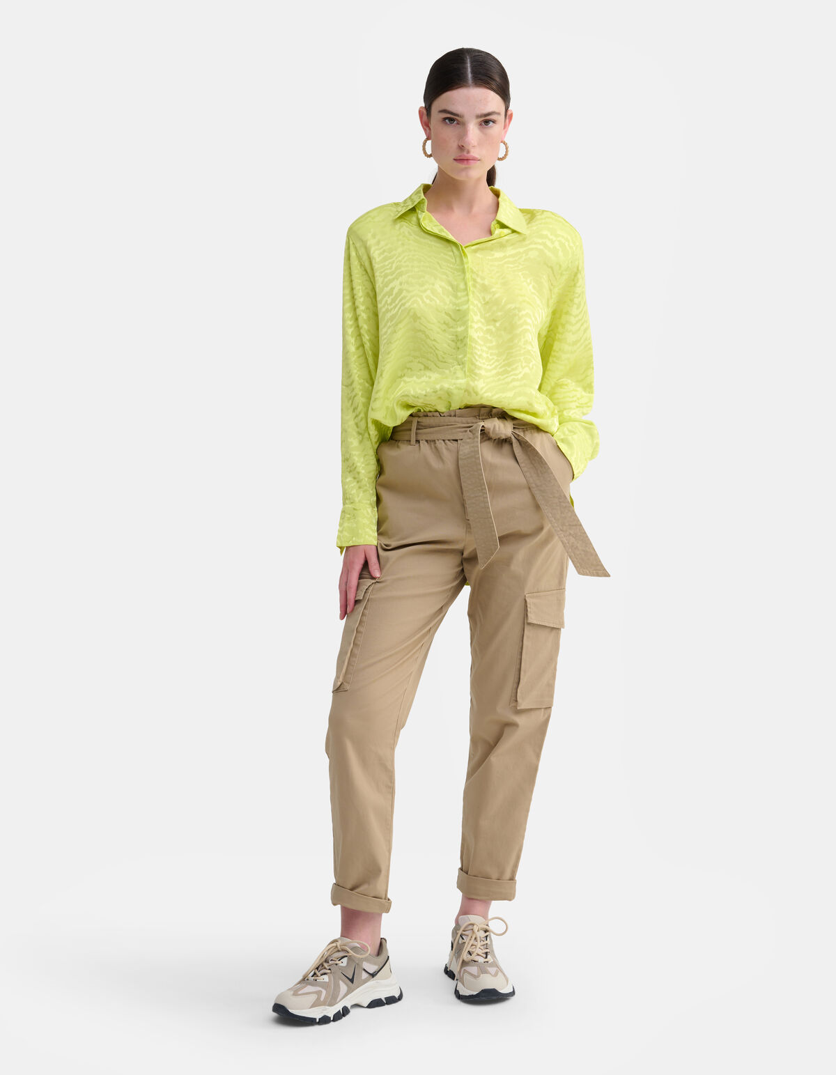 Jacquard Bluse Lime SHOEBY WOMEN