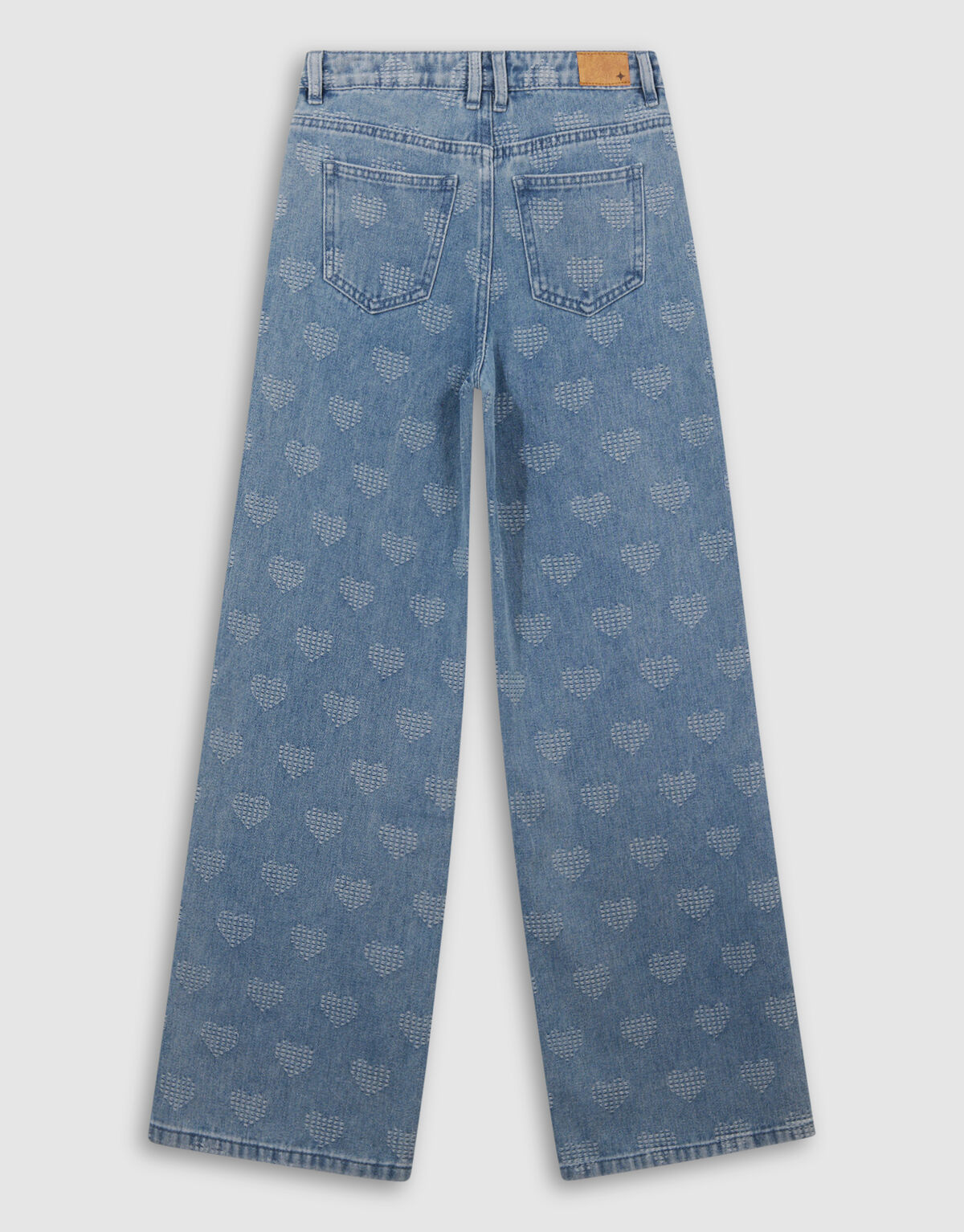 Jeans mit weitem Bein und Herzmotiv, Blau SHOEBY GIRLS