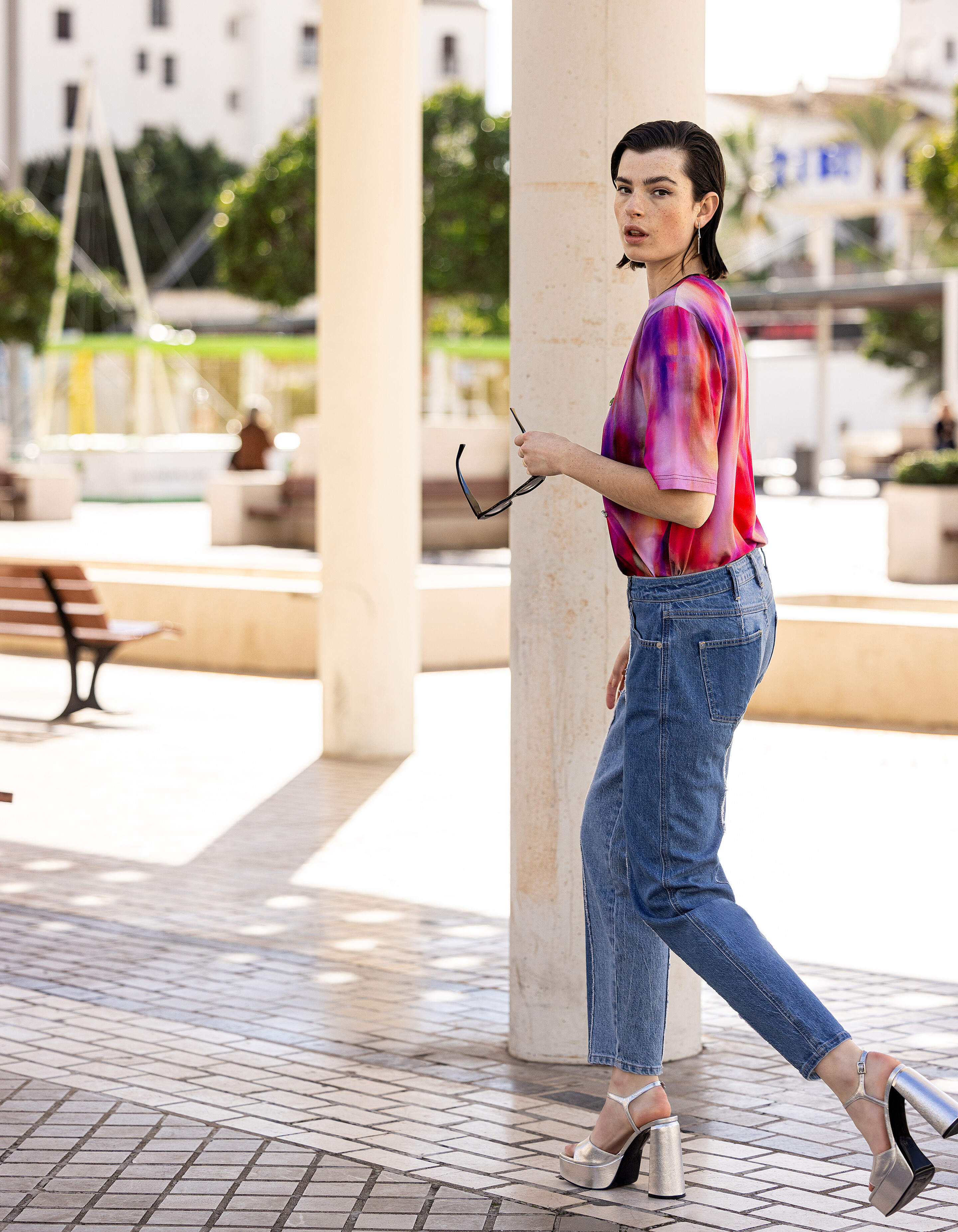 Zweifarbige Denim-Jeans Mediumstone Länge 28 SHOEBY WOMEN
