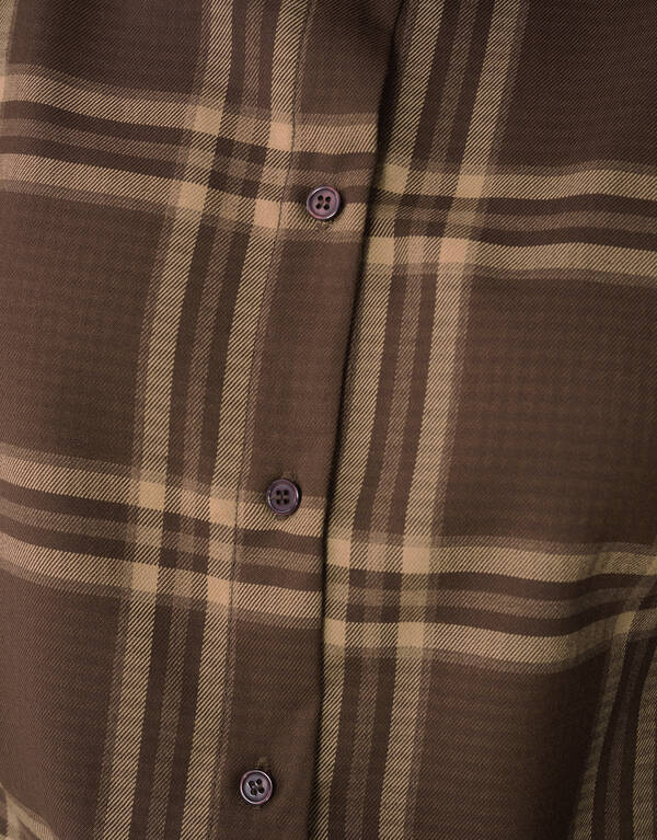 Übergroße Karobluse Braun von Monica SHOEBY WOMEN