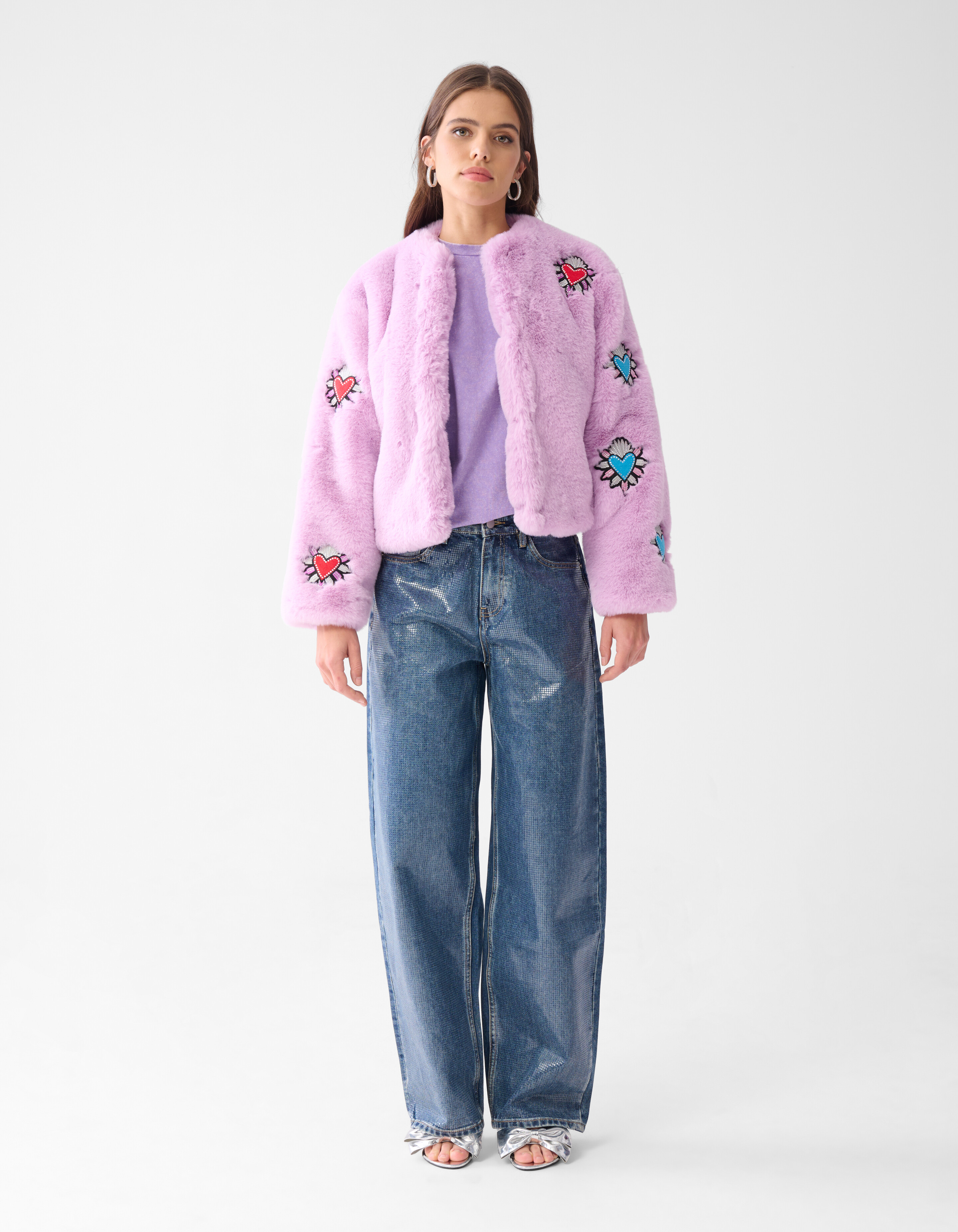 Kunstpelz Jacke Hell Lila SHOEBY WOMEN