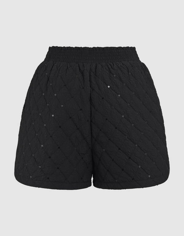 Gequiltete verzierte kurze Jacke schwarz SHOEBY WOMEN