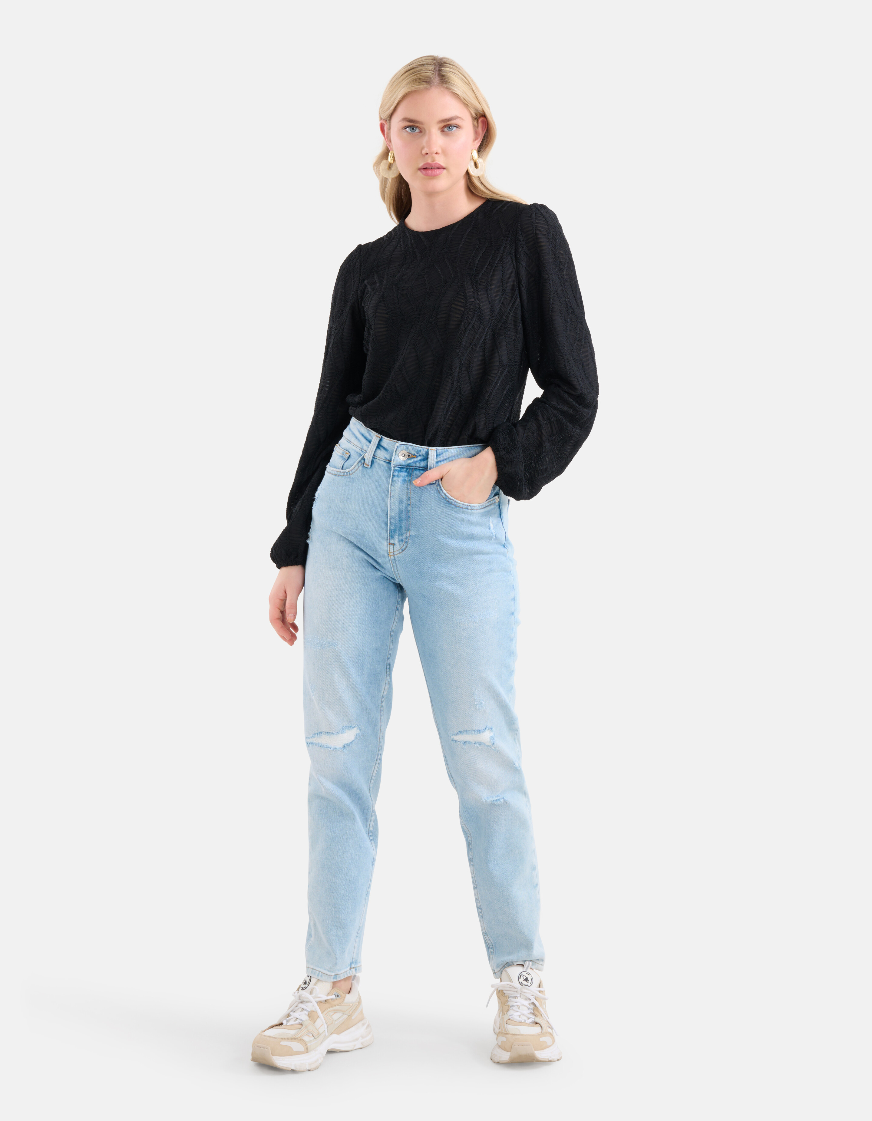 Textur Top Schwarz SHOEBY WOMEN