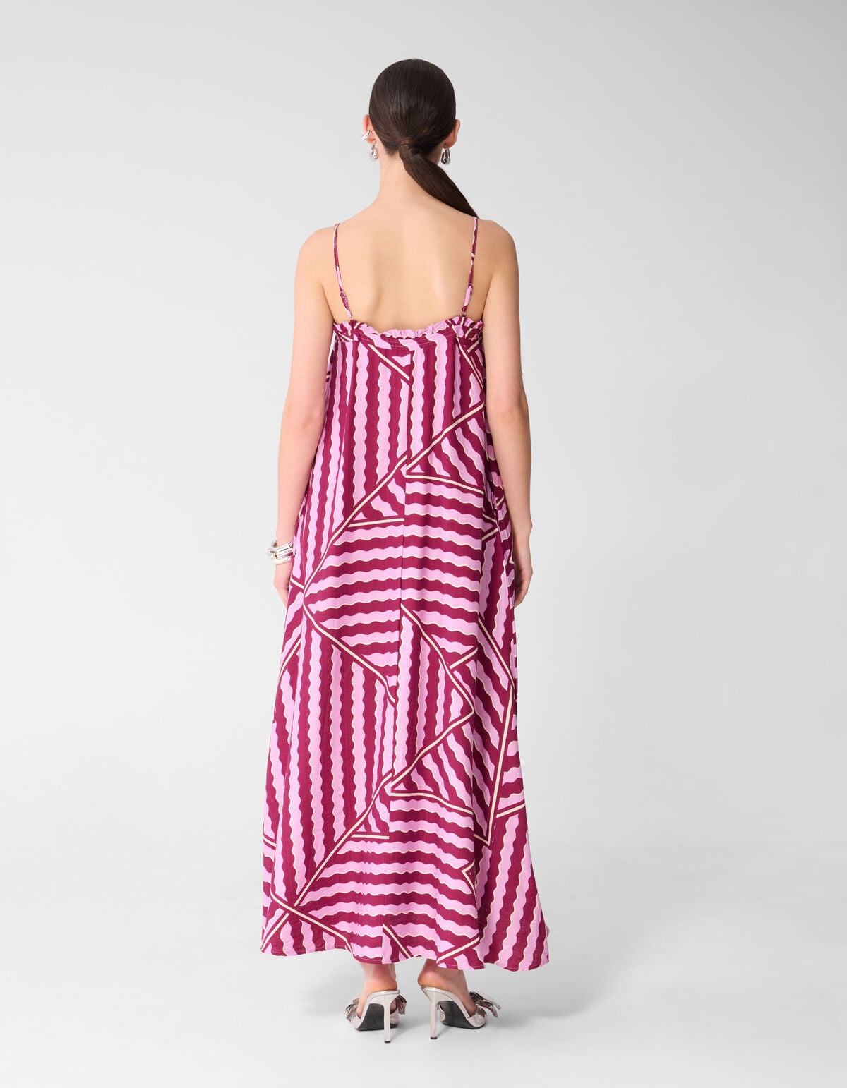 Maxikleid mit Wellenmuster in Rosa/Lila SHOEBY WOMEN
