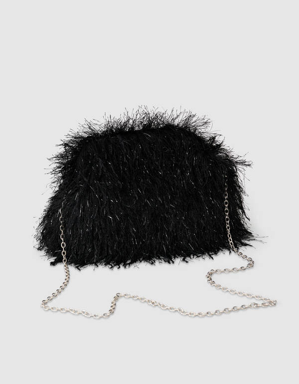 Feather Clutch Schwarz SHOEBY ACCESSOIRES