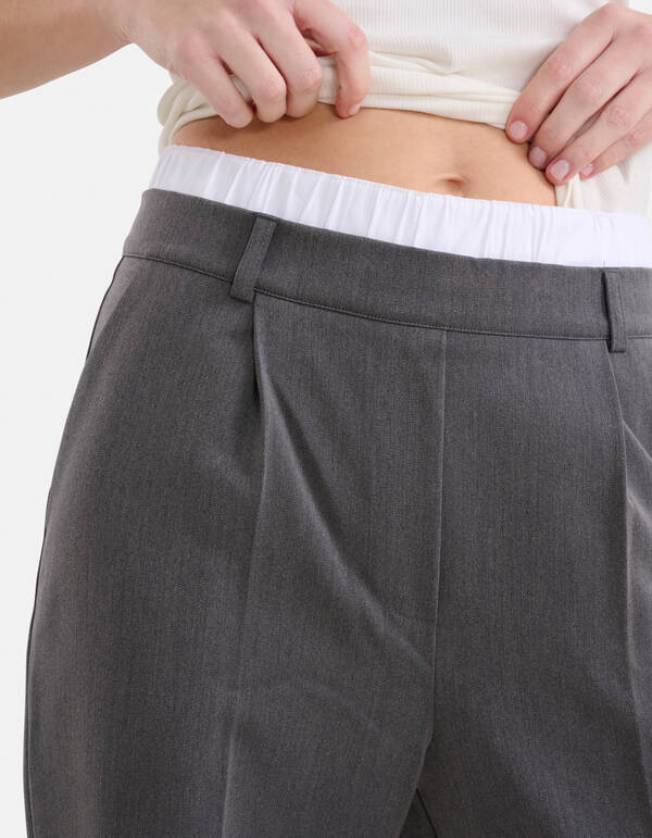Hose mit doppeltem Bund Dunkelgrau SHOEBY WOMEN