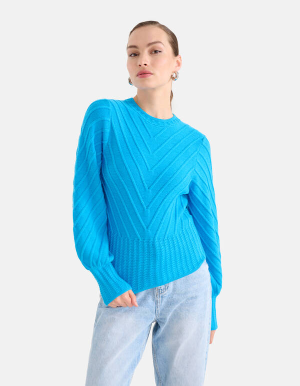 Diagonaler Pullover Blau SHOEBY WOMEN