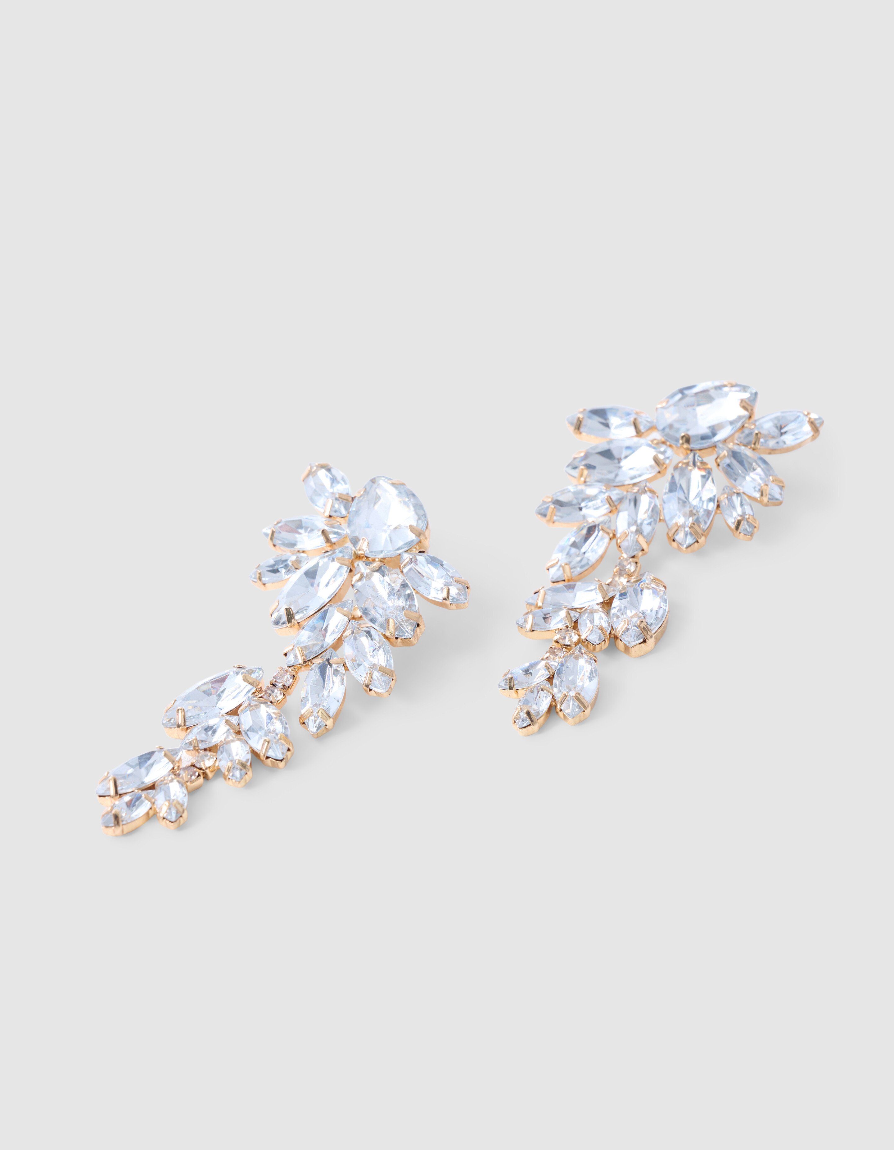 Große Strass-Ohrringe Silber SHOEBY ACCESSOIRES