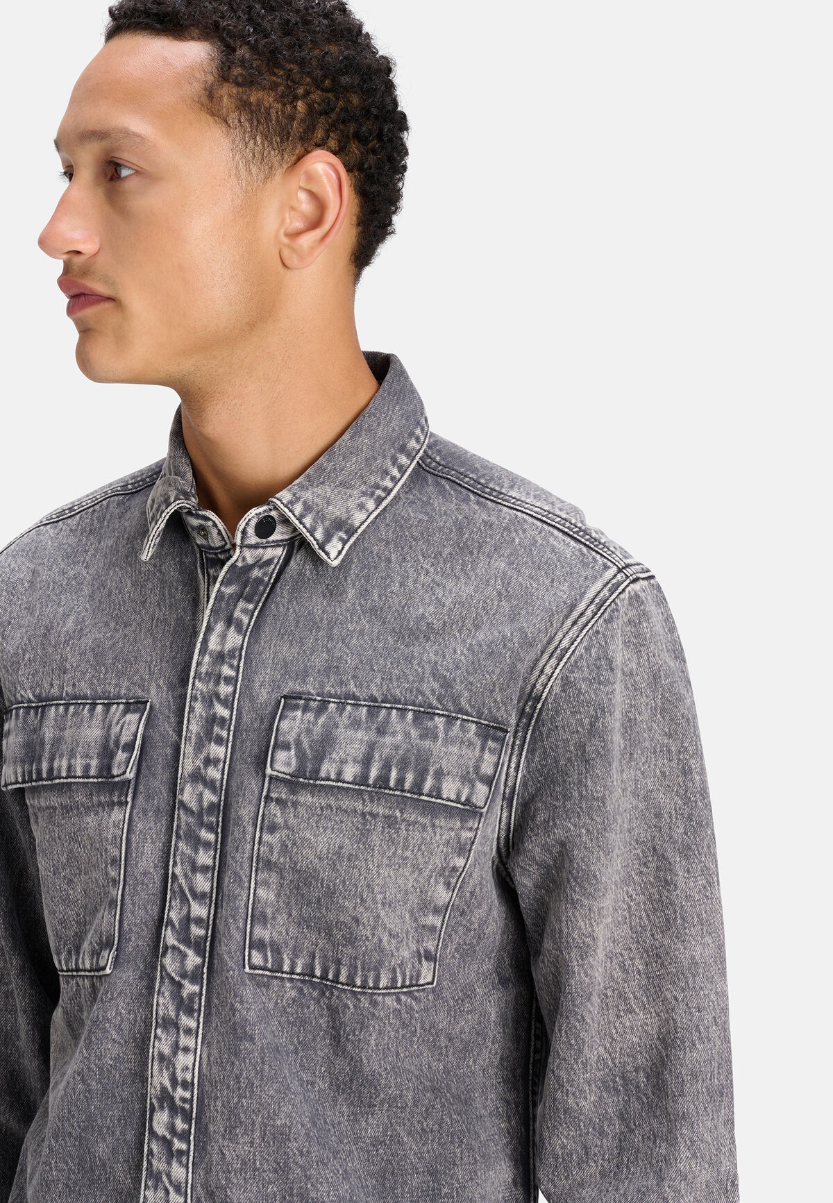 Denim-Hemd Grau SHOEBY MEN