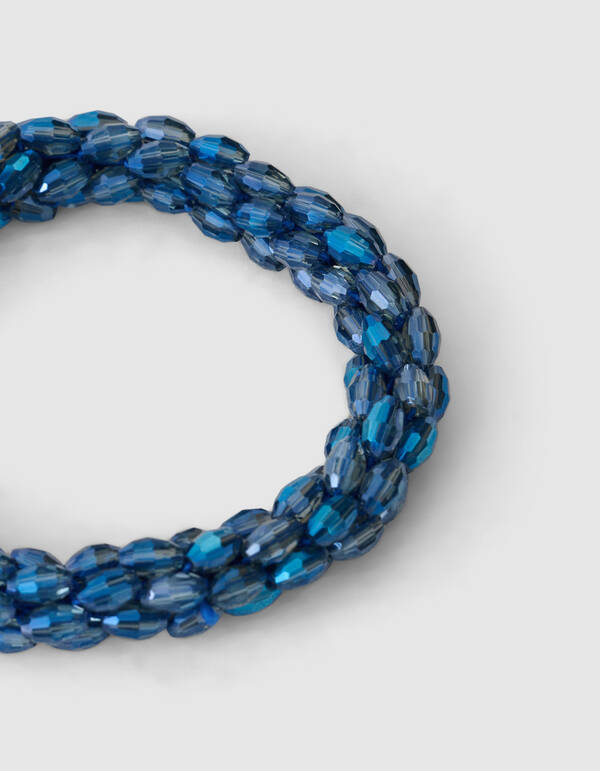 Oval Perlen Haarband Dunkelblau SHOEBY ACCESSOIRES