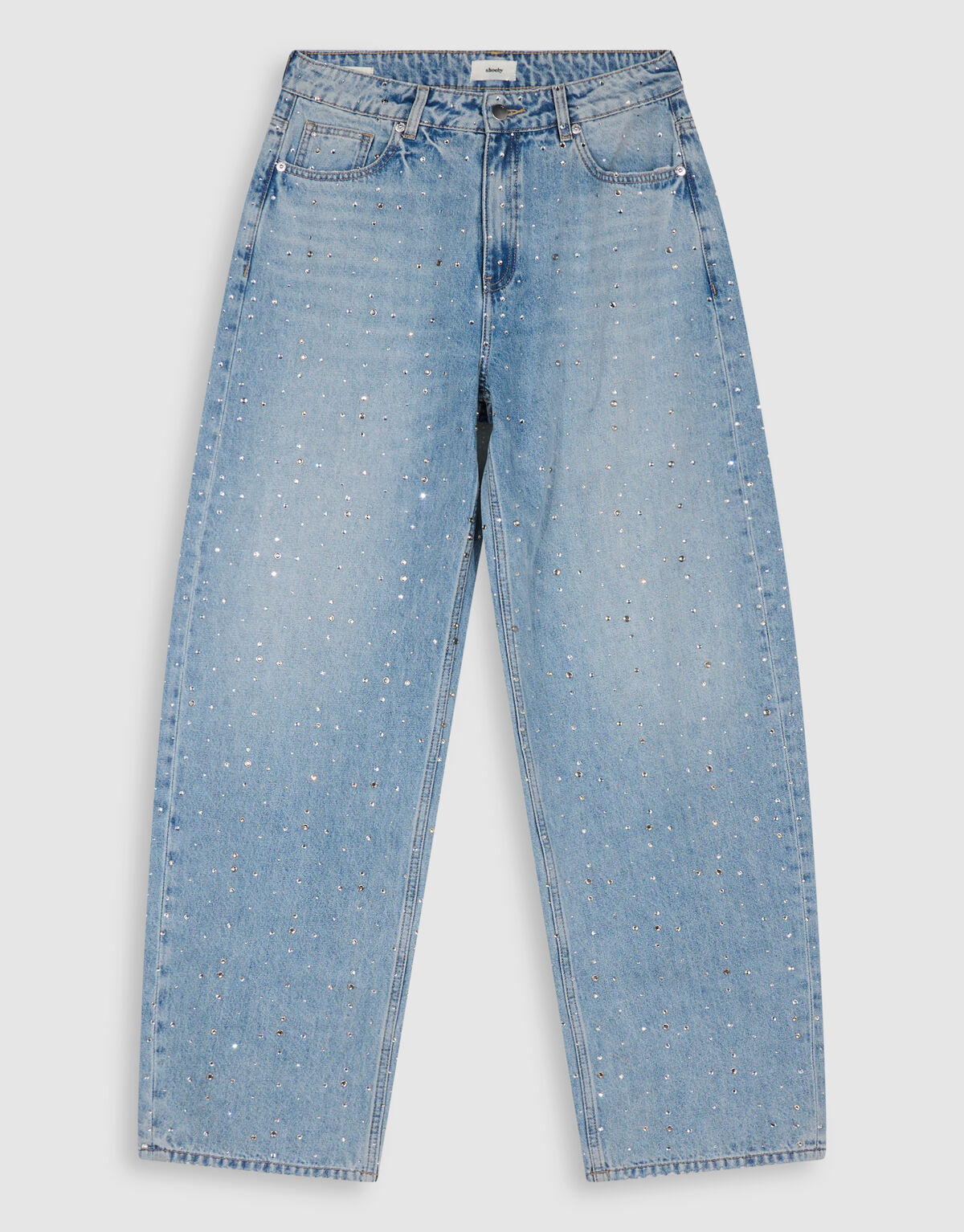 Strass Baggy Fit Jeans Blau SHOEBY WOMEN