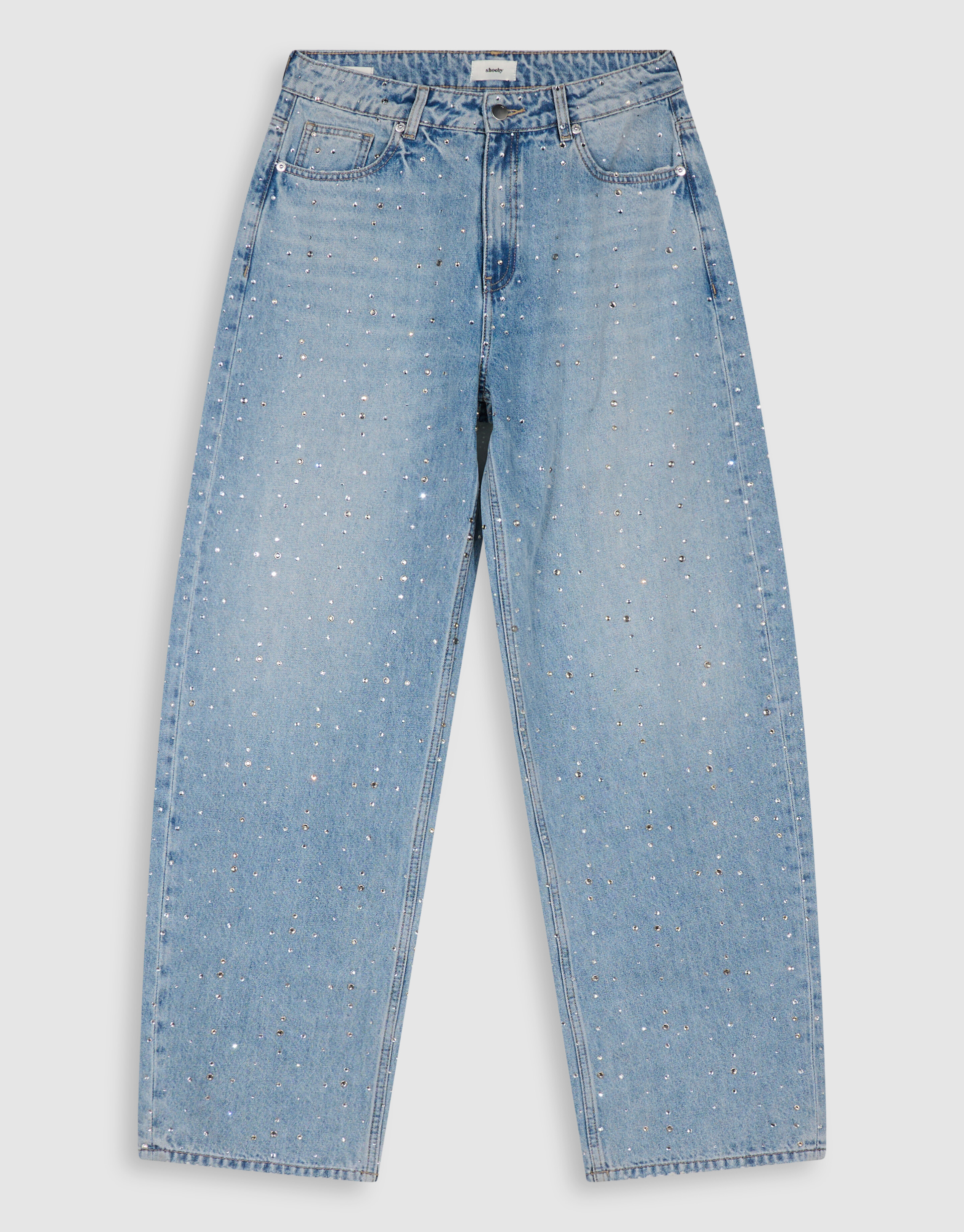 Strass Baggy Fit Jeans Blau SHOEBY WOMEN
