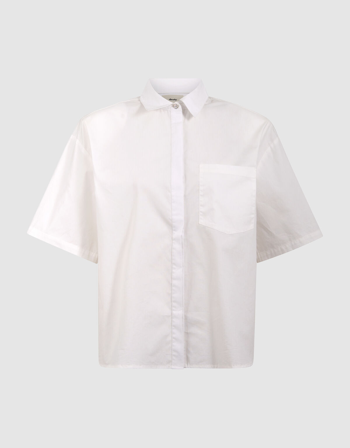 Wei&szlig;e Oversize-Bluse mit kurzen &Auml;rmeln SHOEBY WOMEN