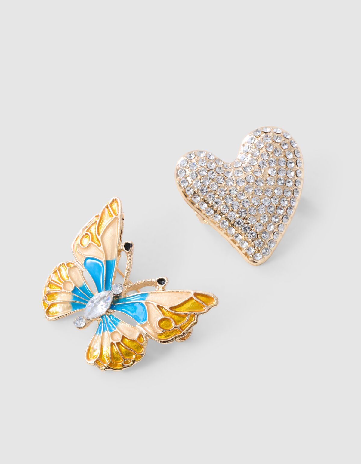 Strass Schmetterling Brosche Set Blau SHOEBY ACCESSOIRES