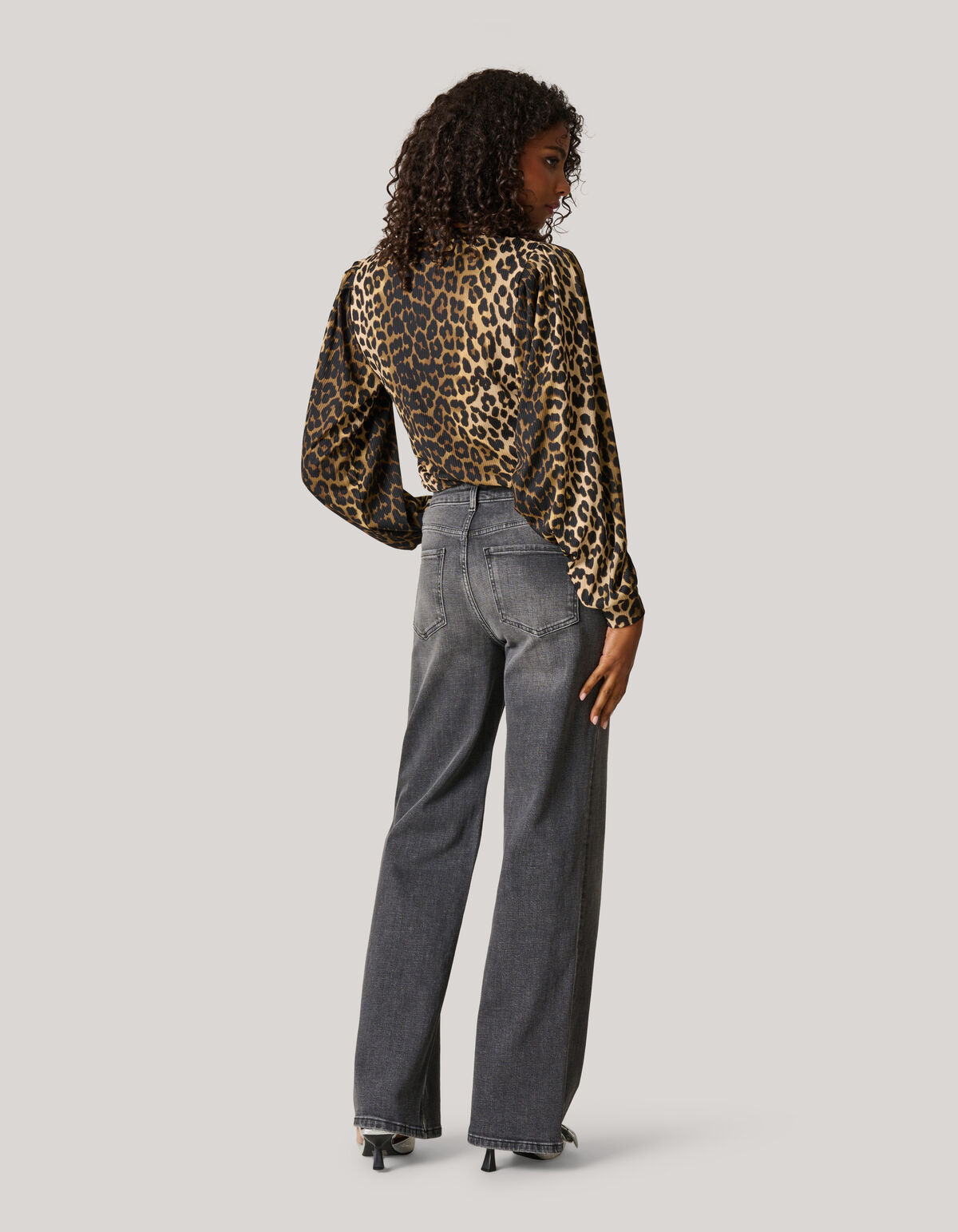 Leoparden-Top aus Ripp-Jersey Braun SHOEBY WOMEN