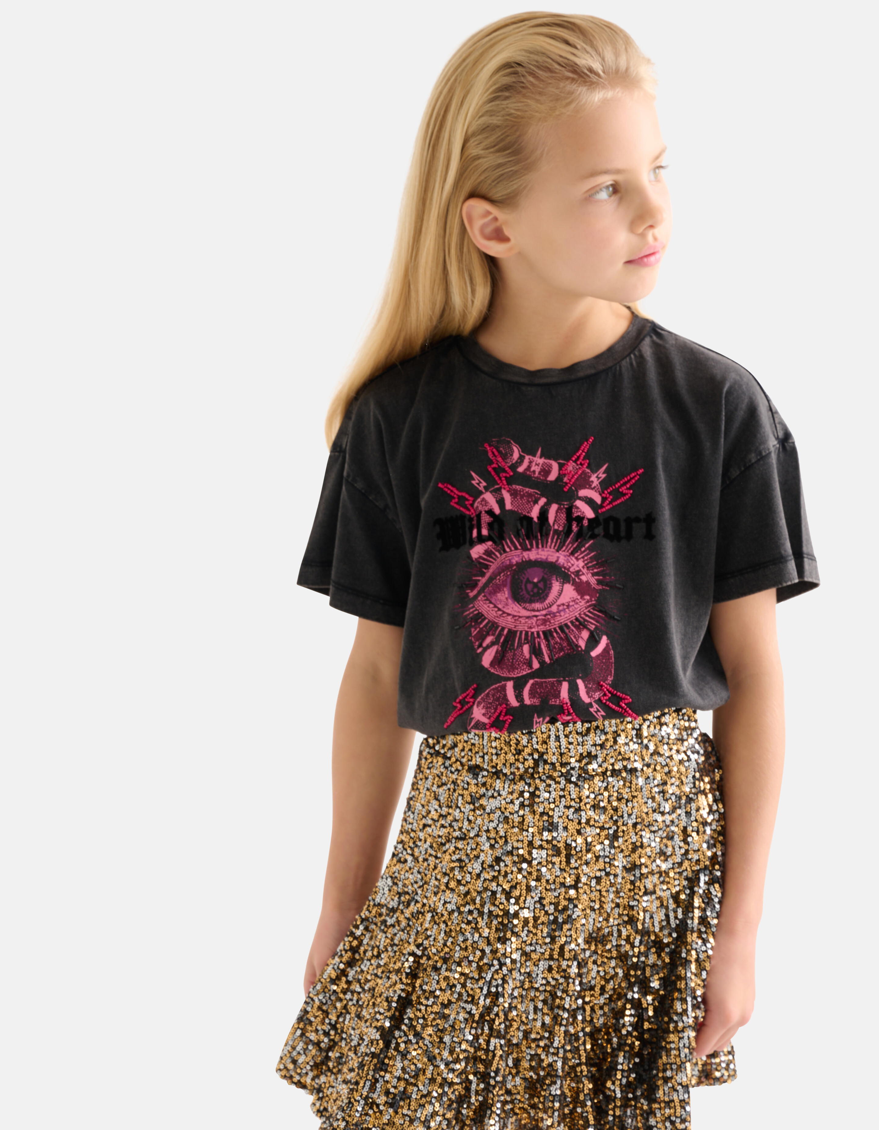 T-Shirt mit Artwork Dunkelgrau SHOEBY GIRLS