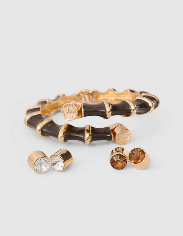 Verdrehter Strass-Armband Dunkelbraun SHOEBY ACCESSOIRES