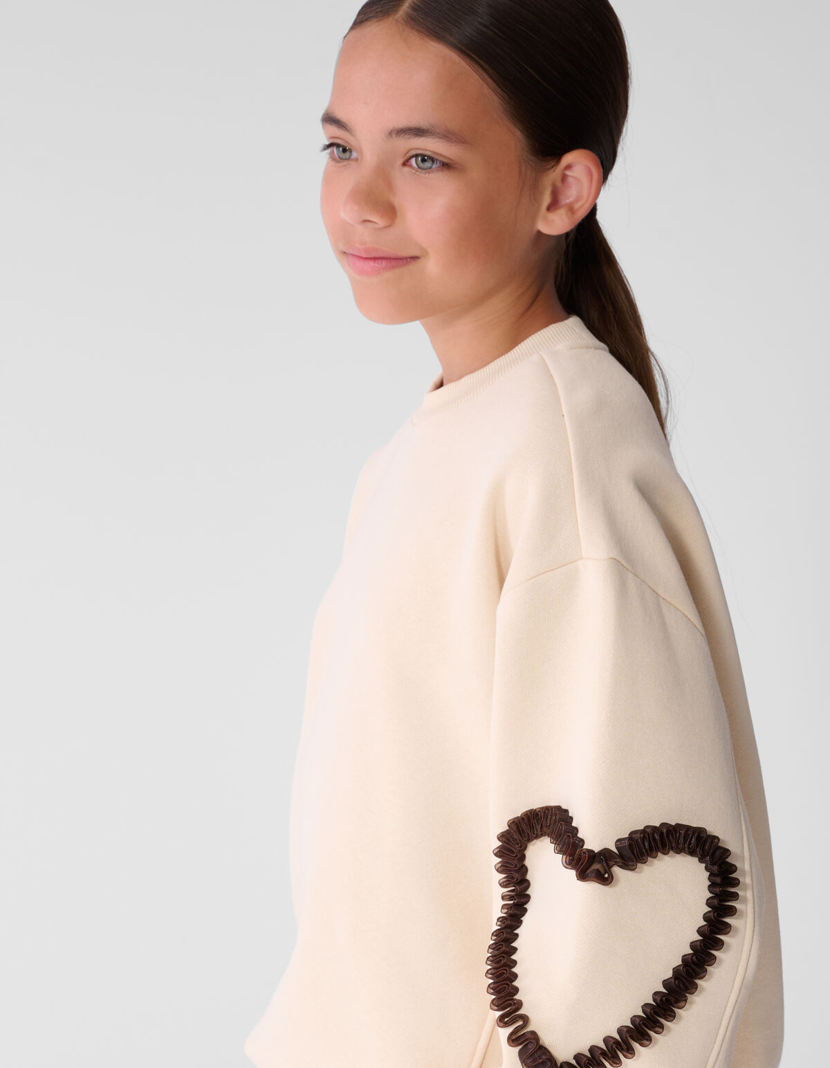 Balloon Fit Heart Pullover Gebrochenem Wei&szlig; SHOEBY GIRLS