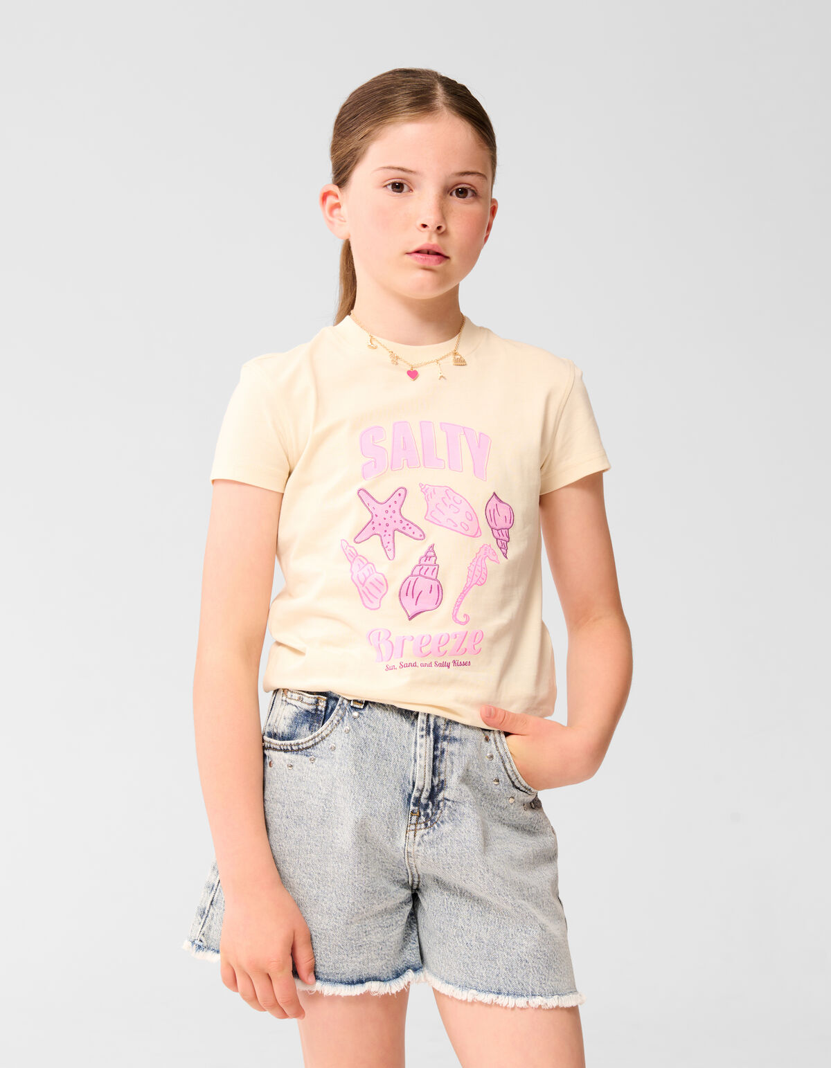 Meer Kunstwerk T-shirt Off White SHOEBY GIRLS
