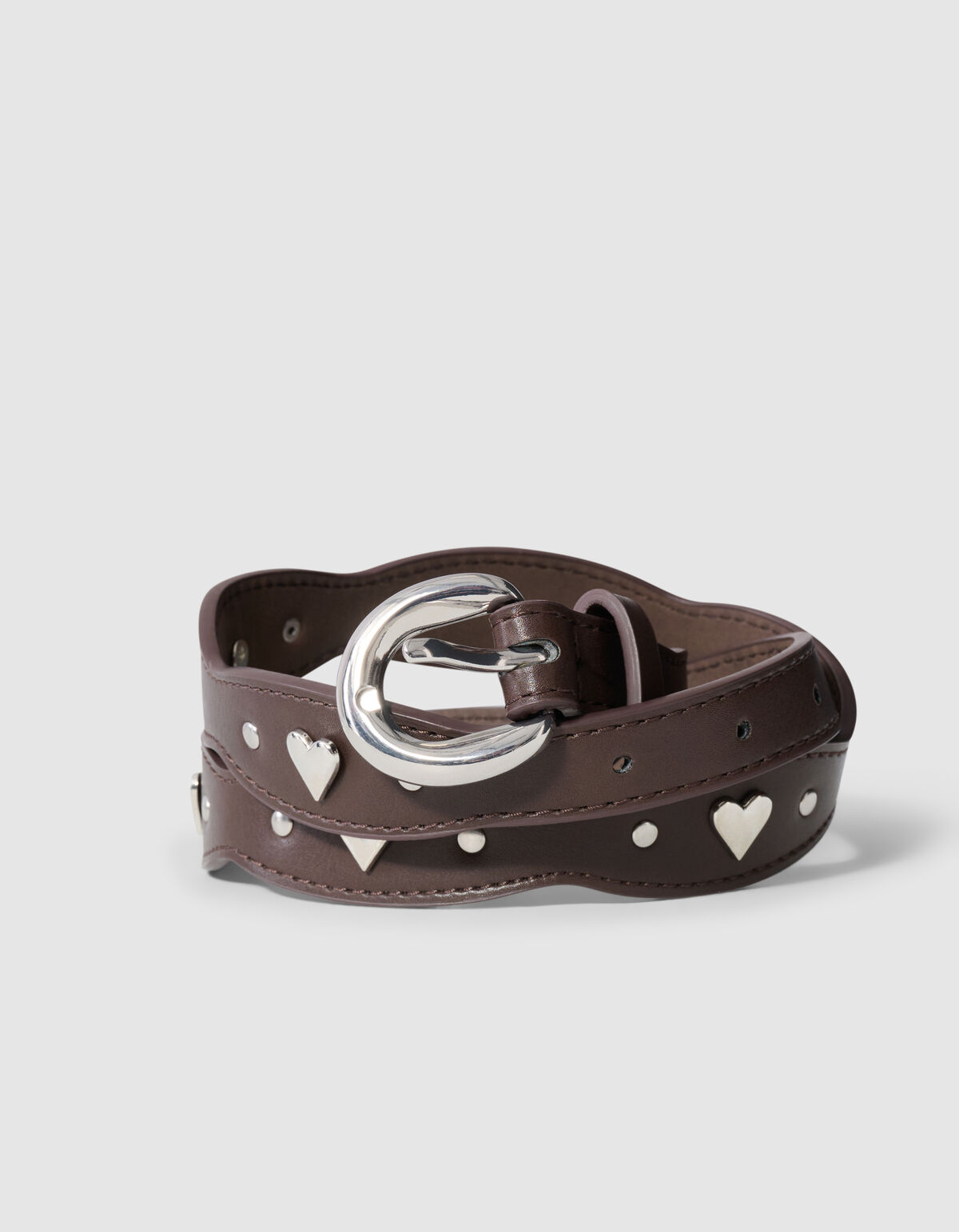 Gekerbter Herz-G&uuml;rtel Braun SHOEBY ACCESSOIRES