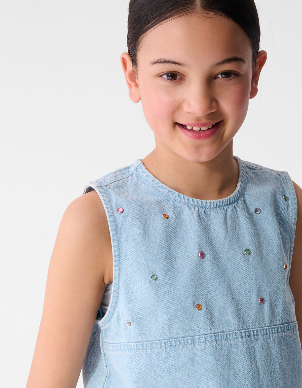 Strass Denim Top Hellblau SHOEBY GIRLS