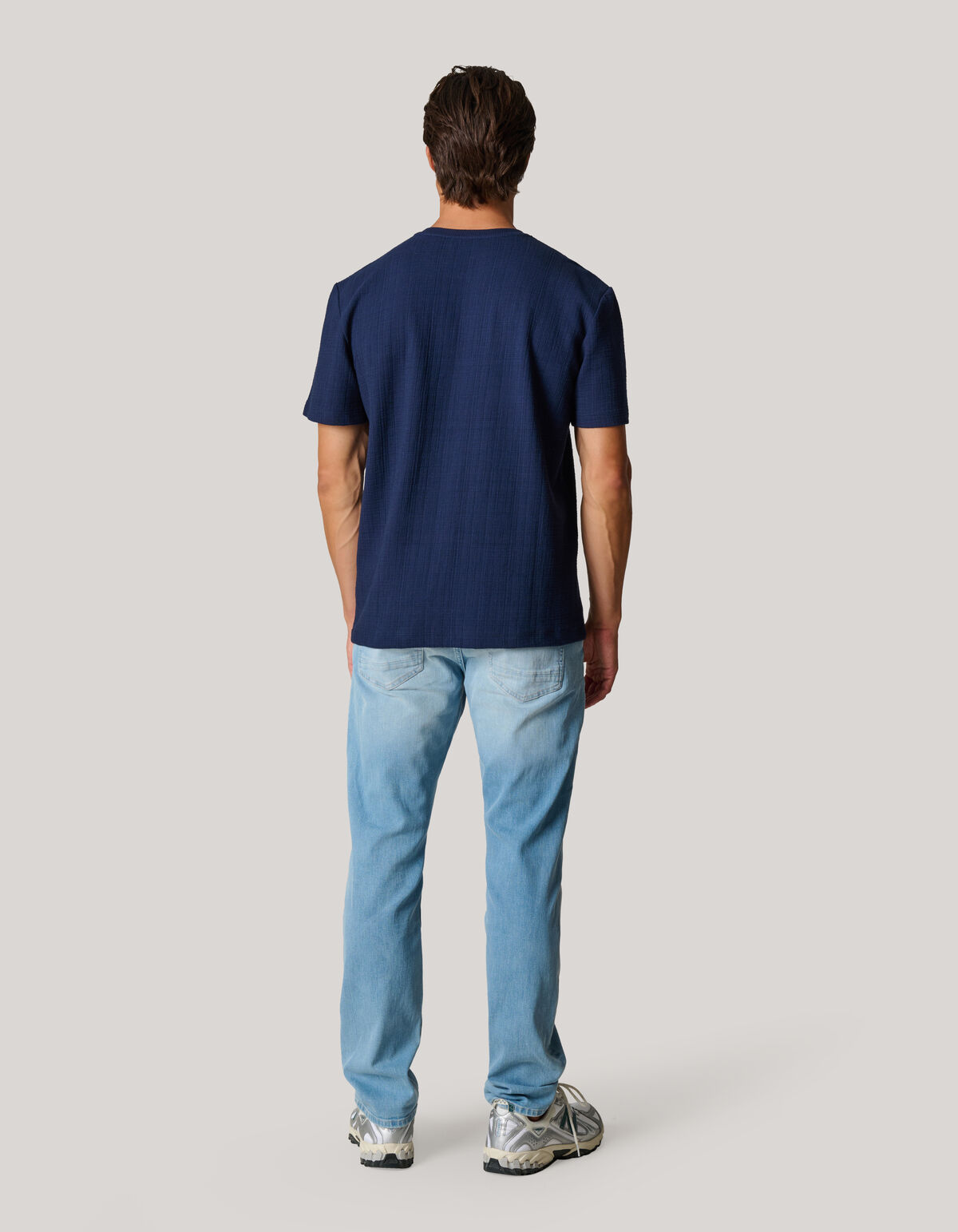 Strukturiertes T-shirt Dunkelblau SHOEBY MEN