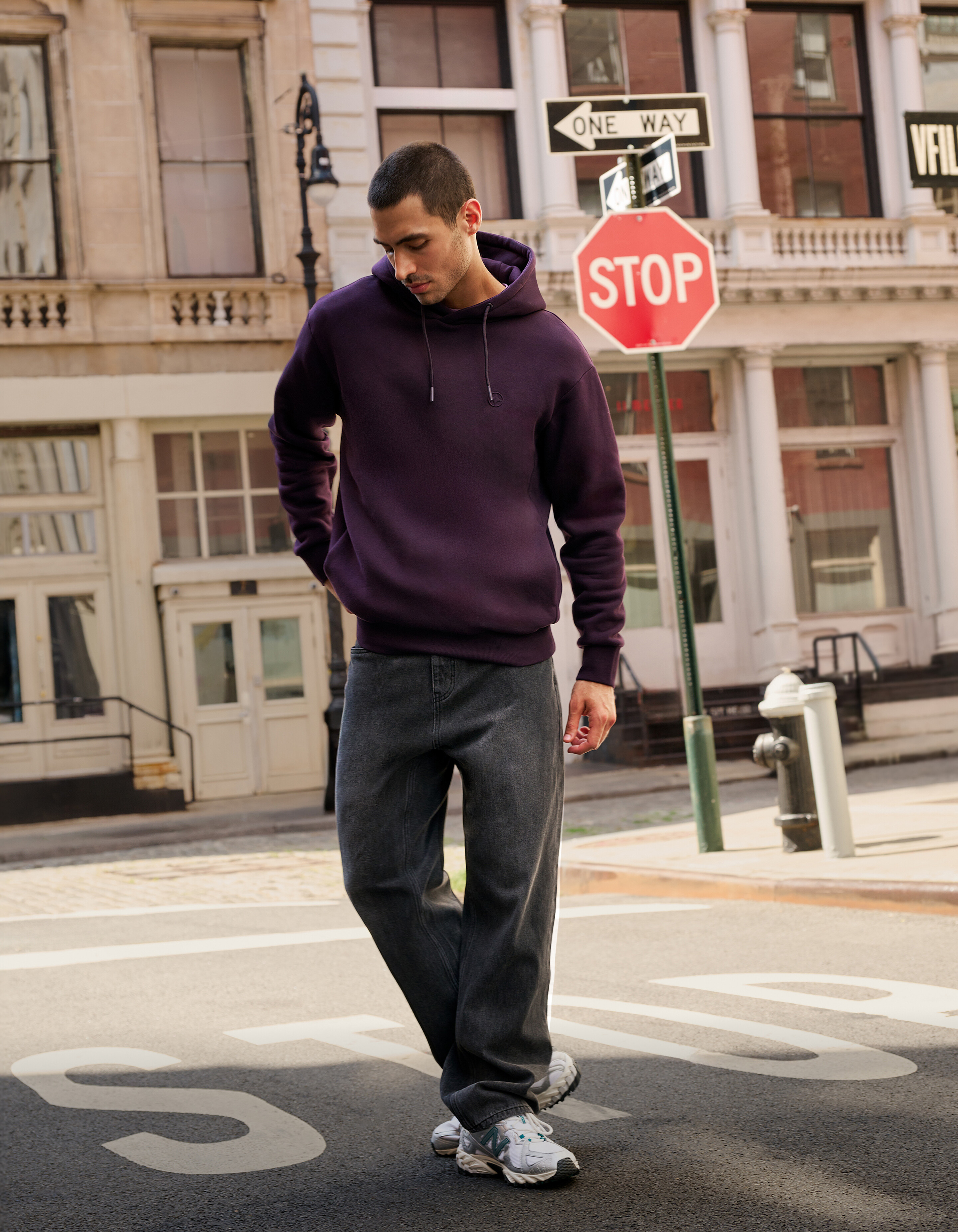 Baggy Fit Jeans Dunkelgrau L33 SHOEBY MEN
