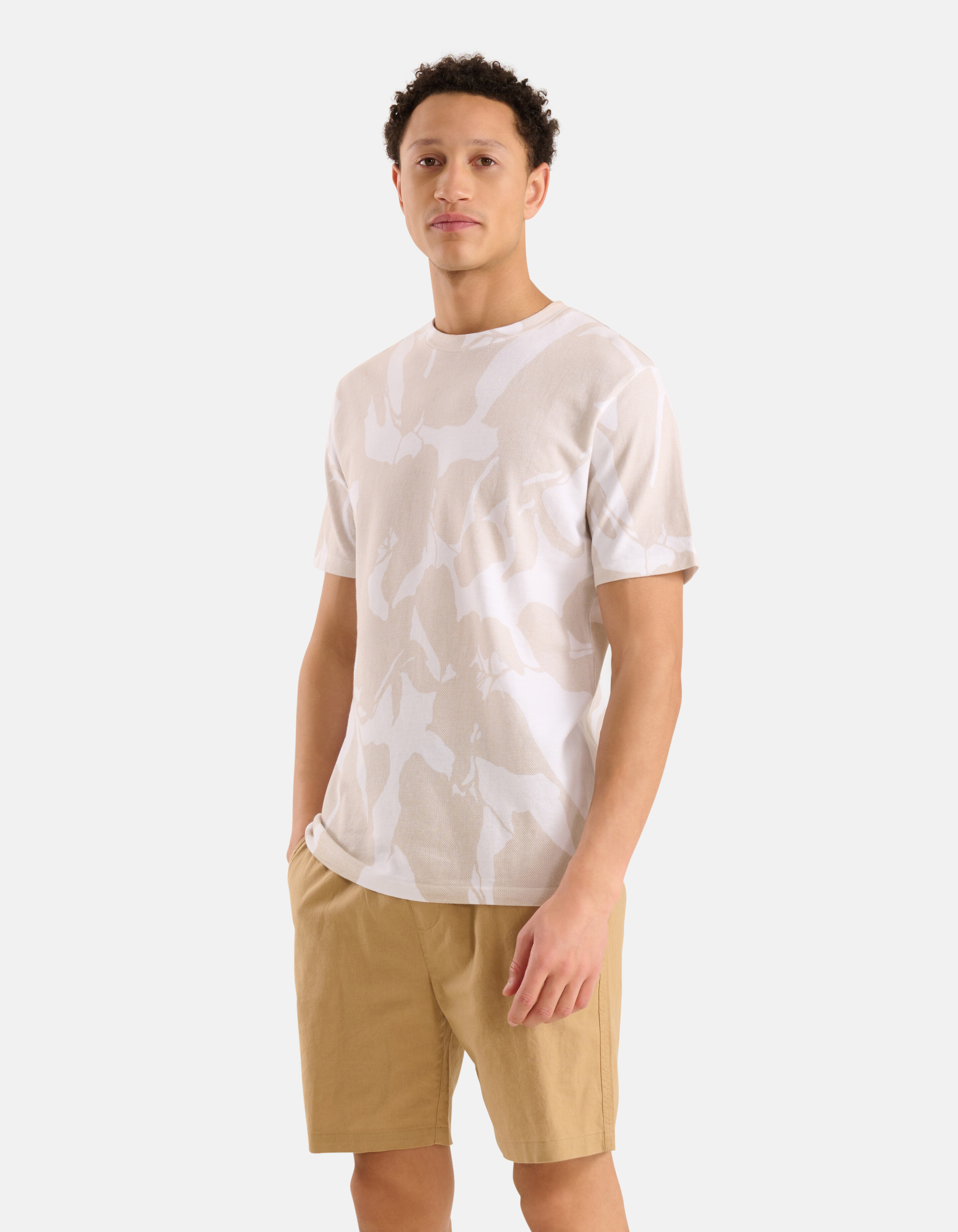Wasserdruck-T-Shirt Beige SHOEBY MEN