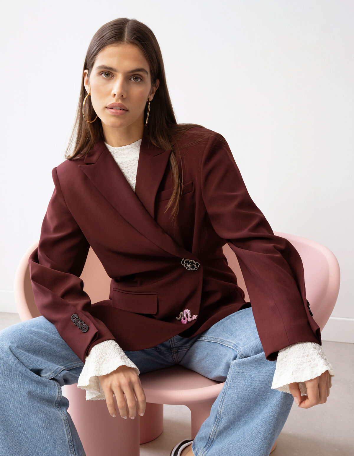 Blazer in &Uuml;bergr&ouml;&szlig;e Dunkelrot SHOEBY WOMEN