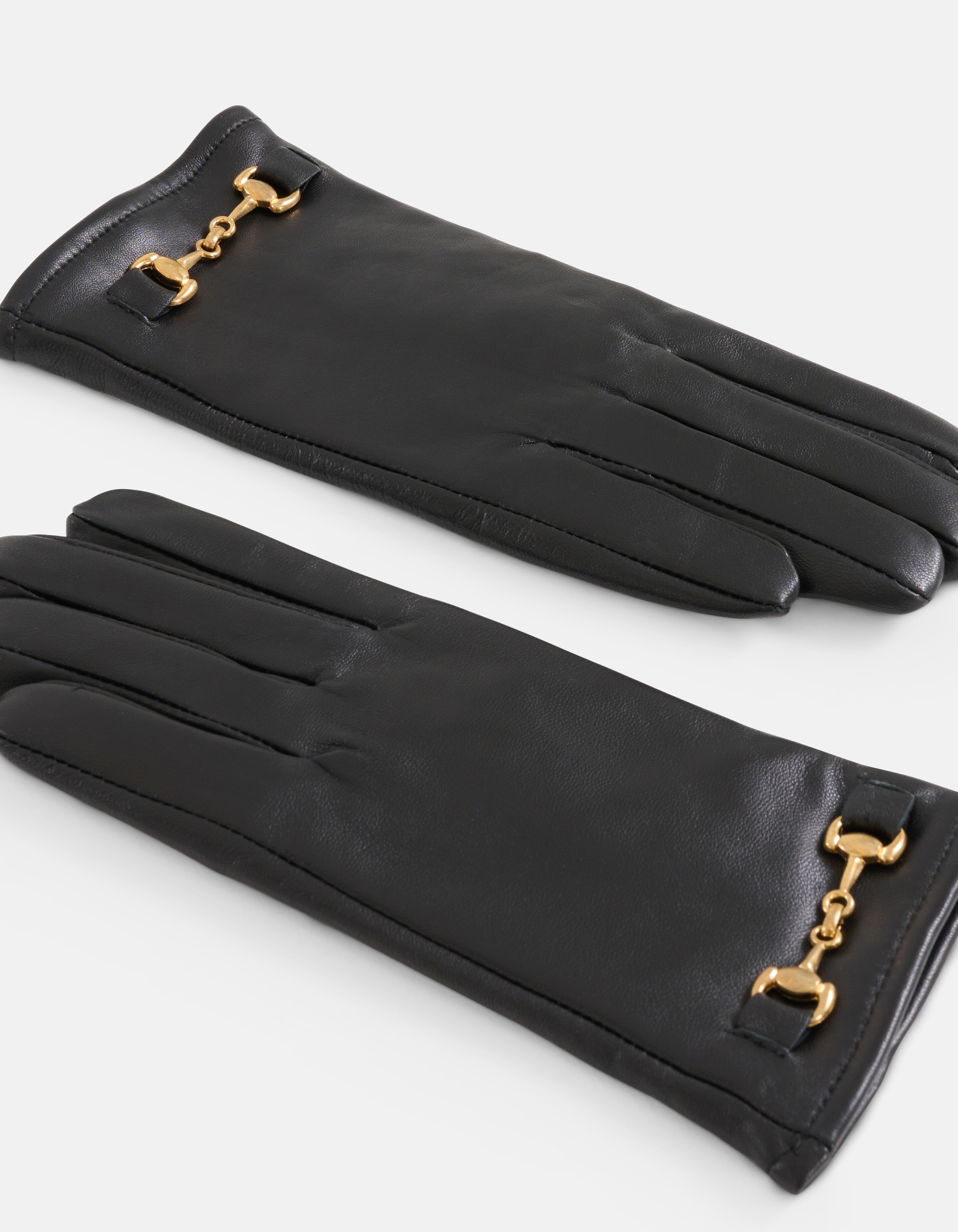 Leder Kettenhandschuhe Schwarz SHOEBY ACCESSOIRES