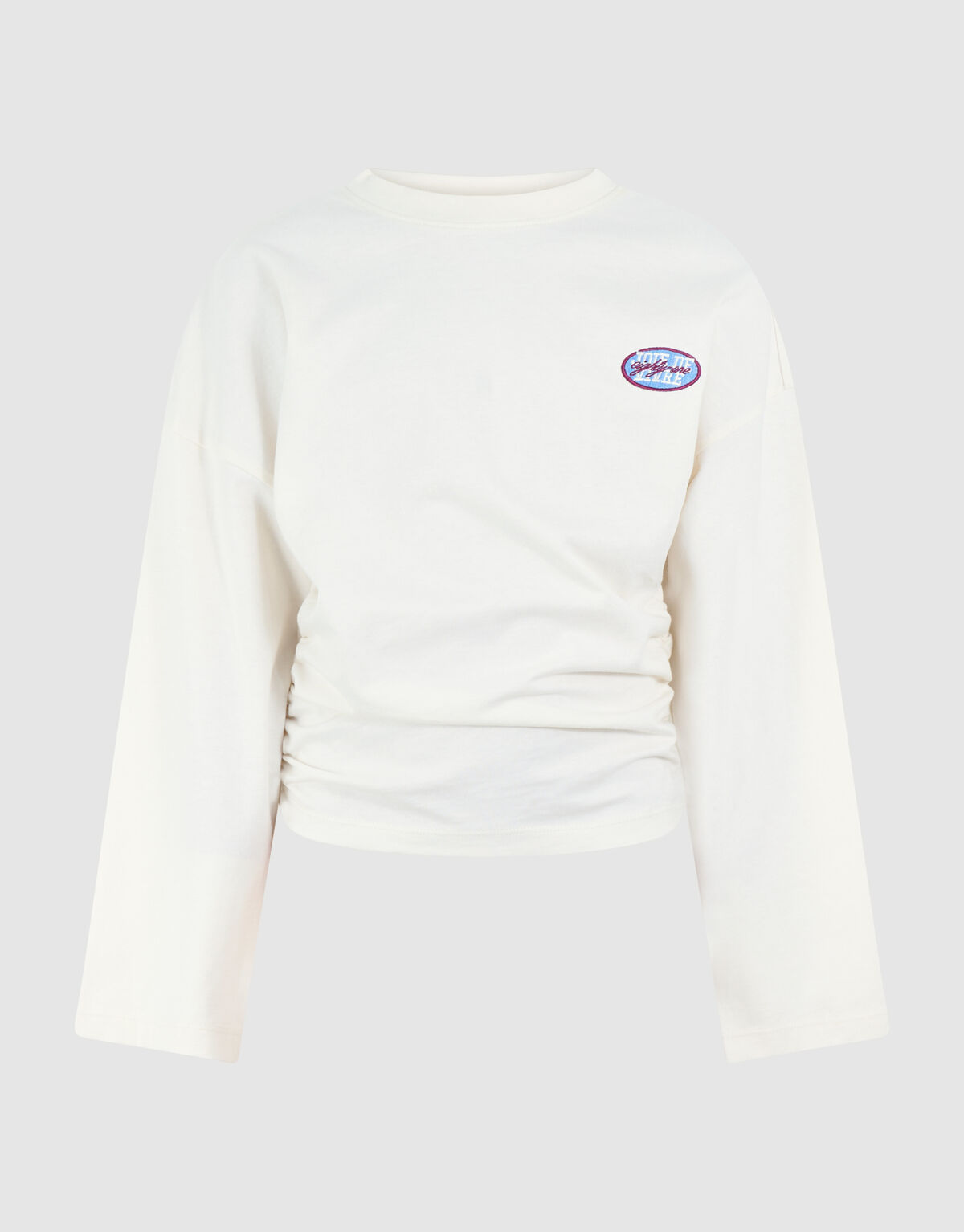 Langarmshirt mit Raffungen, gebrochenes Wei&szlig; SHOEBY GIRLS