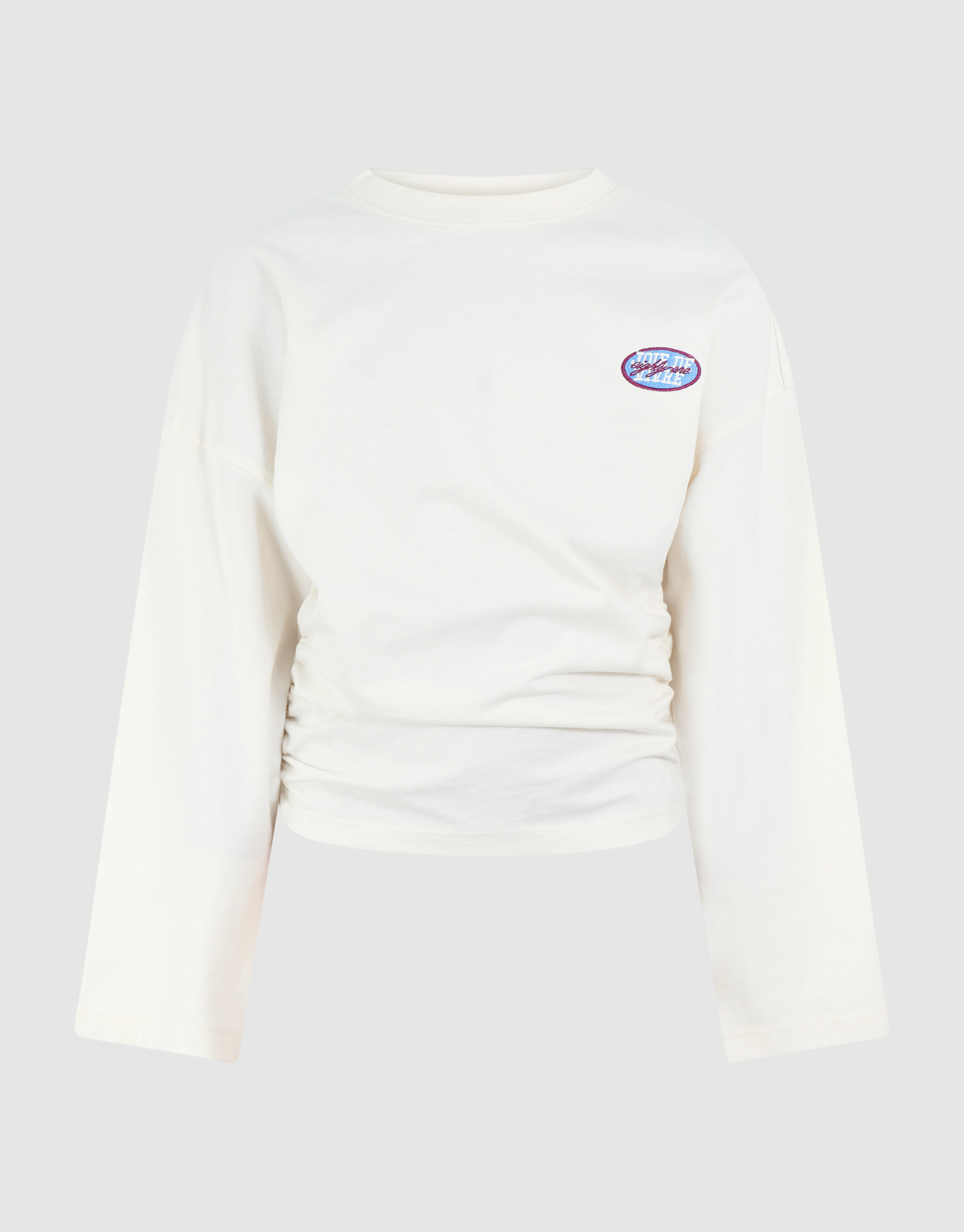 Langarmshirt mit Raffungen, gebrochenes Wei&szlig; SHOEBY GIRLS