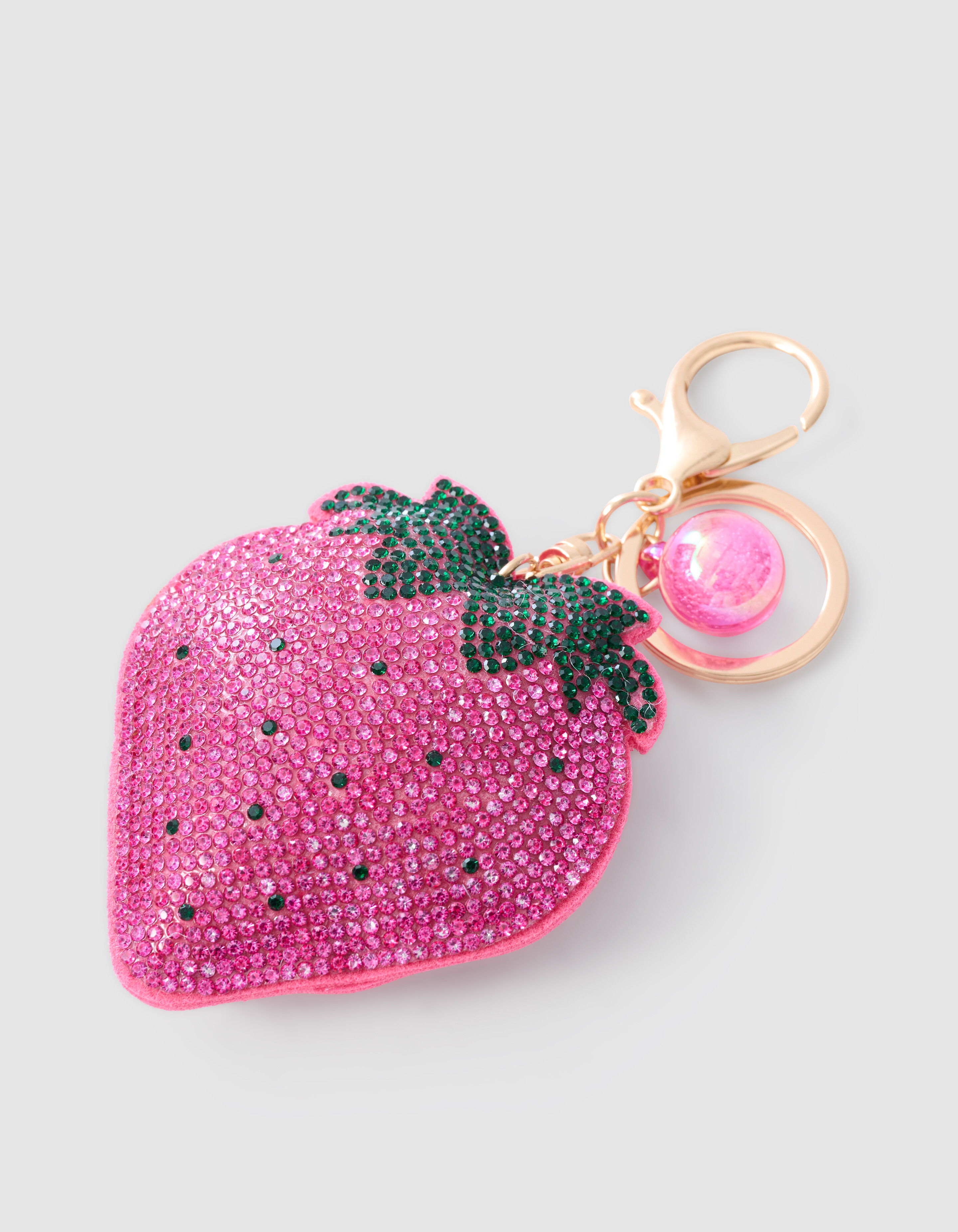 Strass Erdbeere Schl&uuml;sselanh&auml;nger Rosa SHOEBY ACCESSOIRES