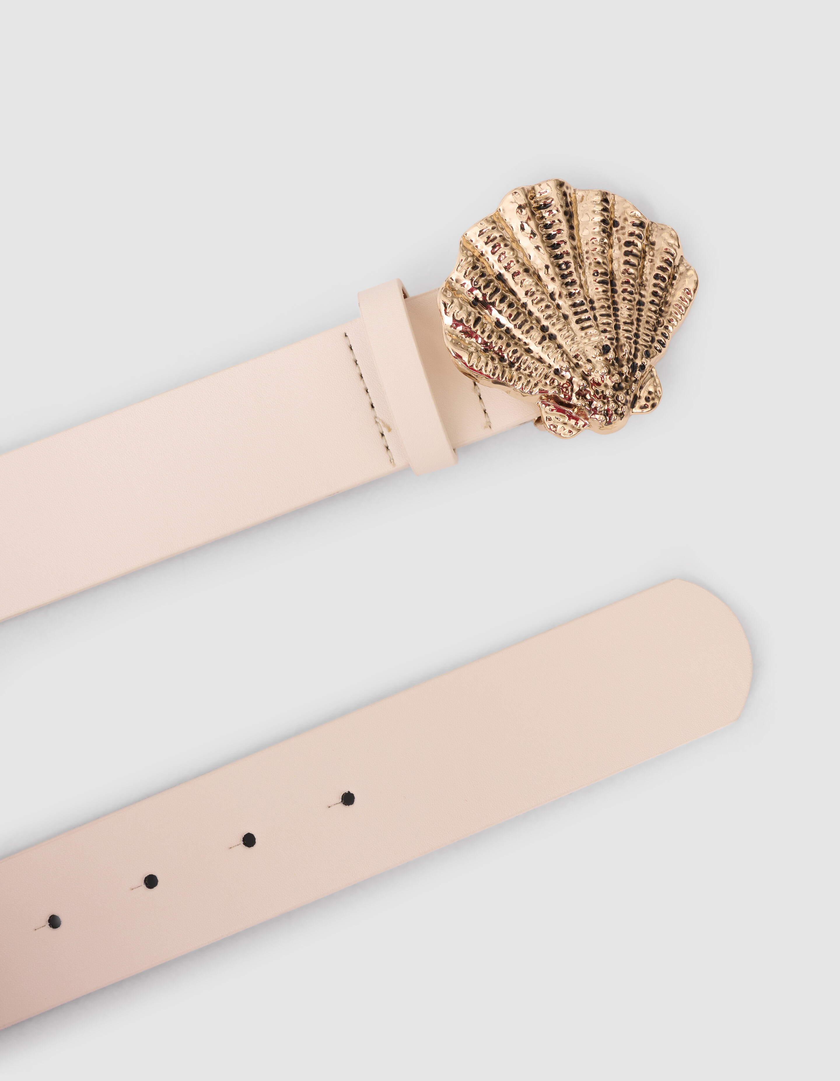 Shell Schnalle Gürtel Off White SHOEBY ACCESSOIRES