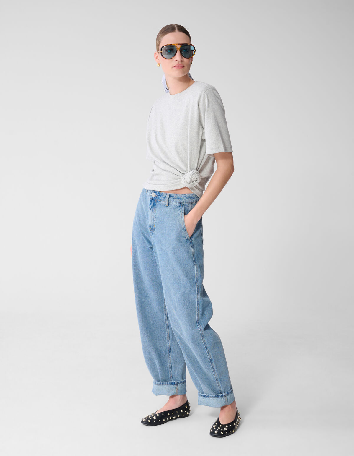 Knoten T-Shirt Hellgrau Von Mieke SHOEBY WOMEN