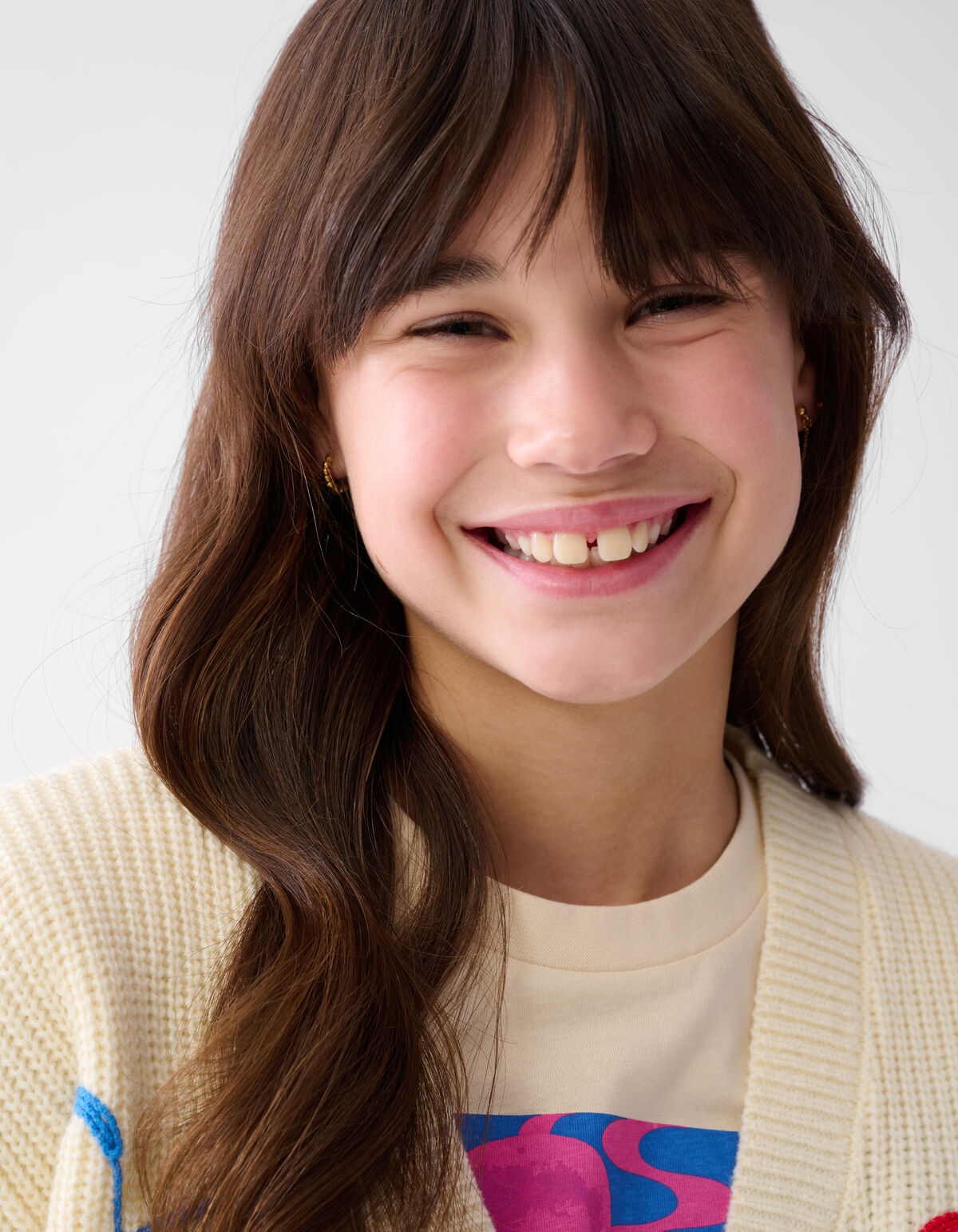 Herz Strickjacke Off White SHOEBY GIRLS