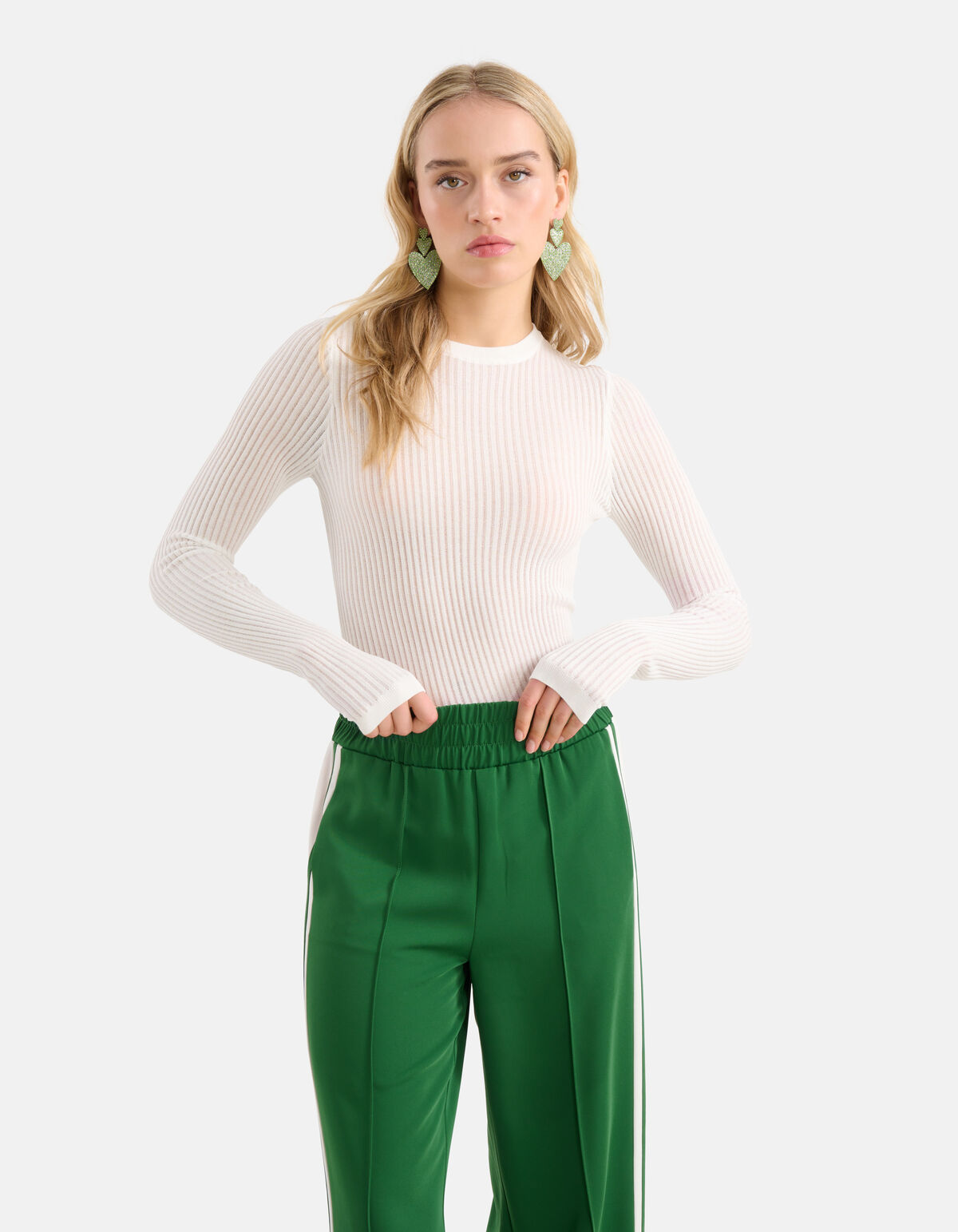 Structuur Longsleeve Gebroken Wit SHOEBY WOMEN