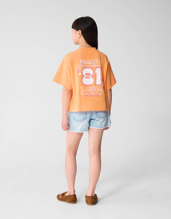 Team Love Artwork T-Shirt Orange SHOEBY GIRLS