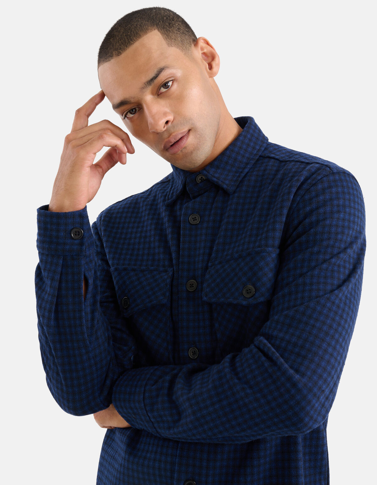 Kariertes Überhemd Dunkelblau SHOEBY MEN