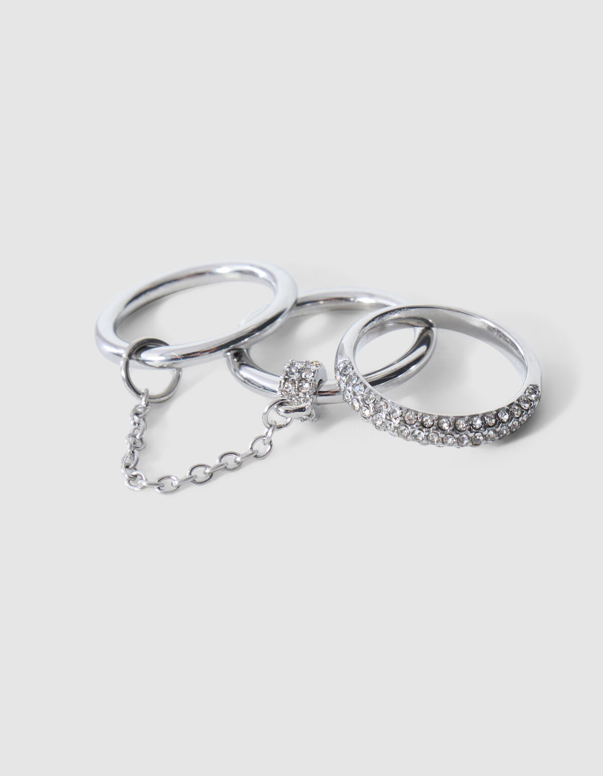 Stack Strass Ringe Set Silber SHOEBY ACCESSOIRES