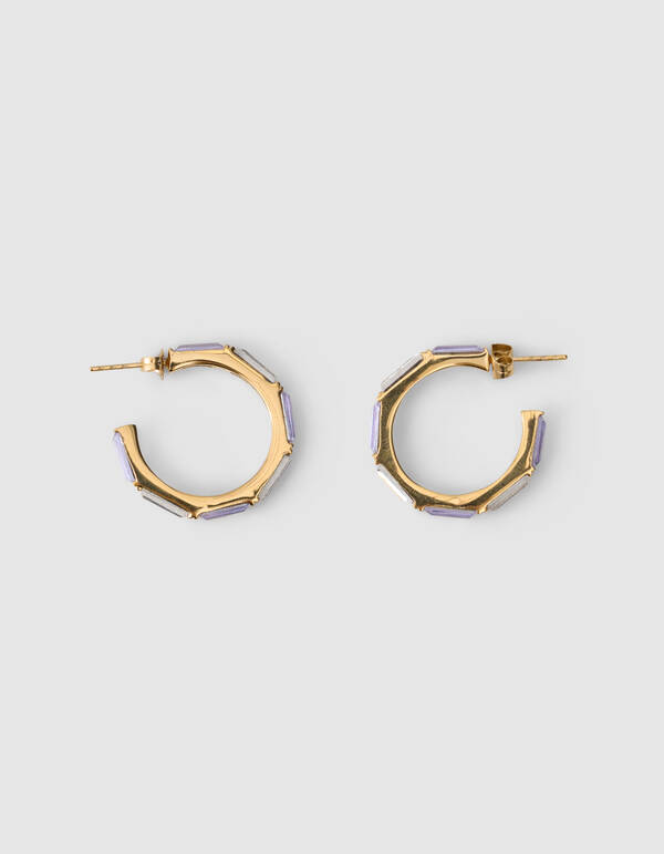 Strass-Creolen in Lila SHOEBY ACCESSOIRES