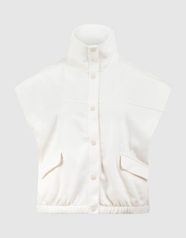 &Auml;rmelloser Sweatjacke Gebrochenes Wei&szlig; SHOEBY WOMEN