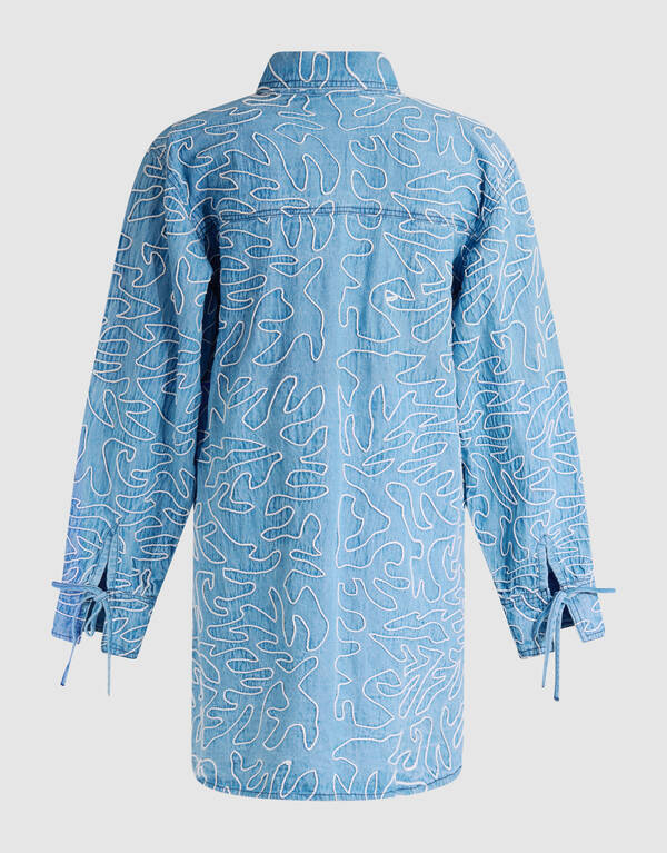 Besticktes Cordkleid Denim Blau SHOEBY WOMEN