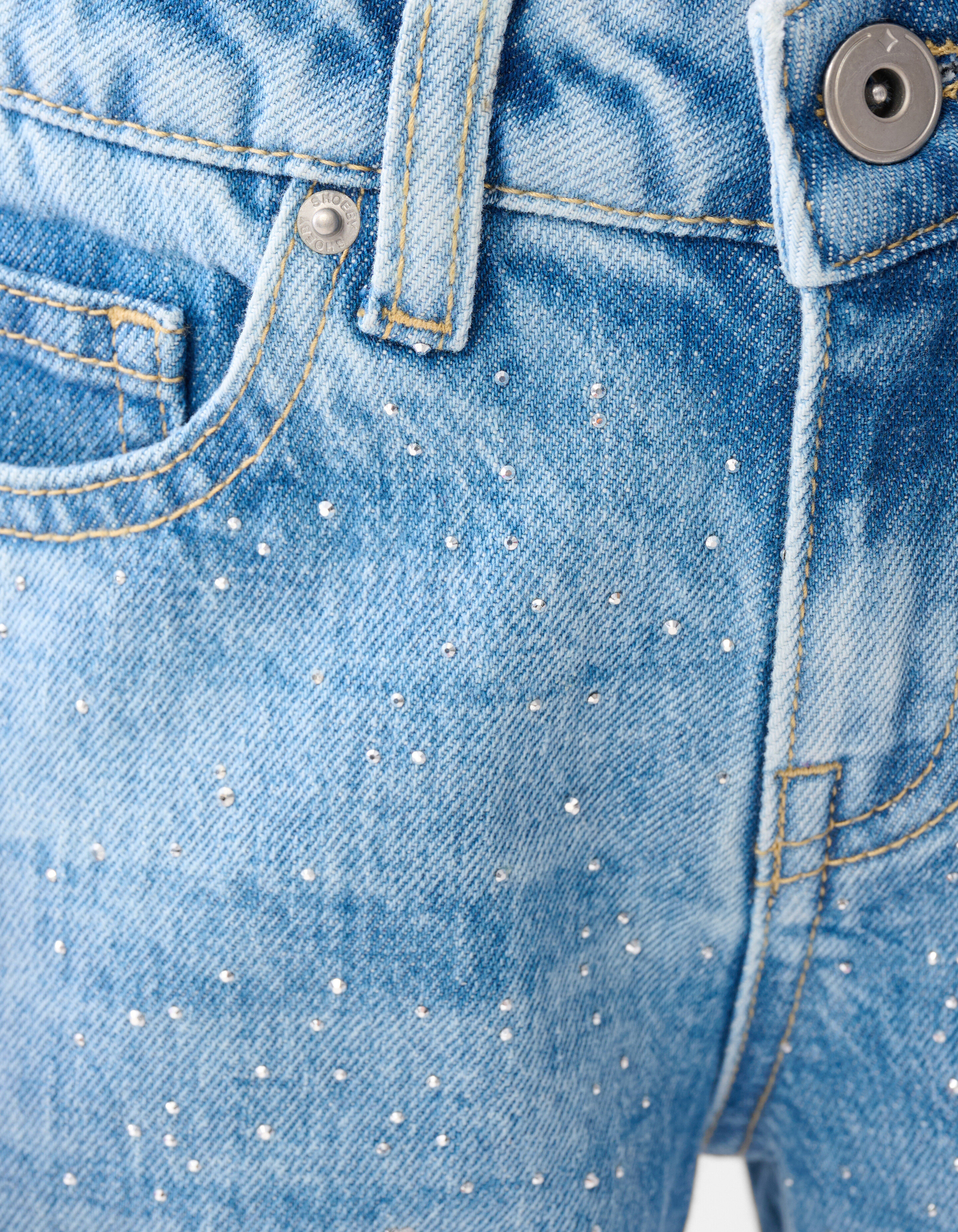 Strass Straight Fit Jeans Blau SHOEBY GIRLS