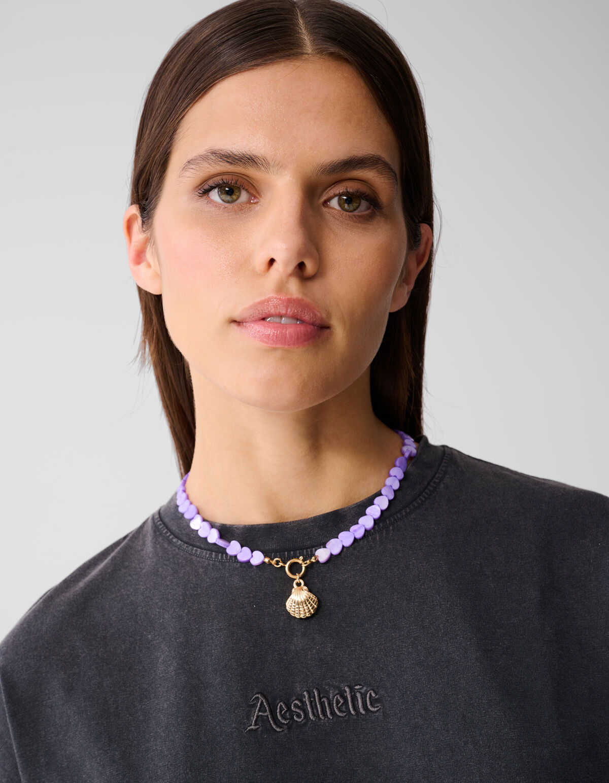 Perle Herz Halskette Lila SHOEBY ACCESSOIRES